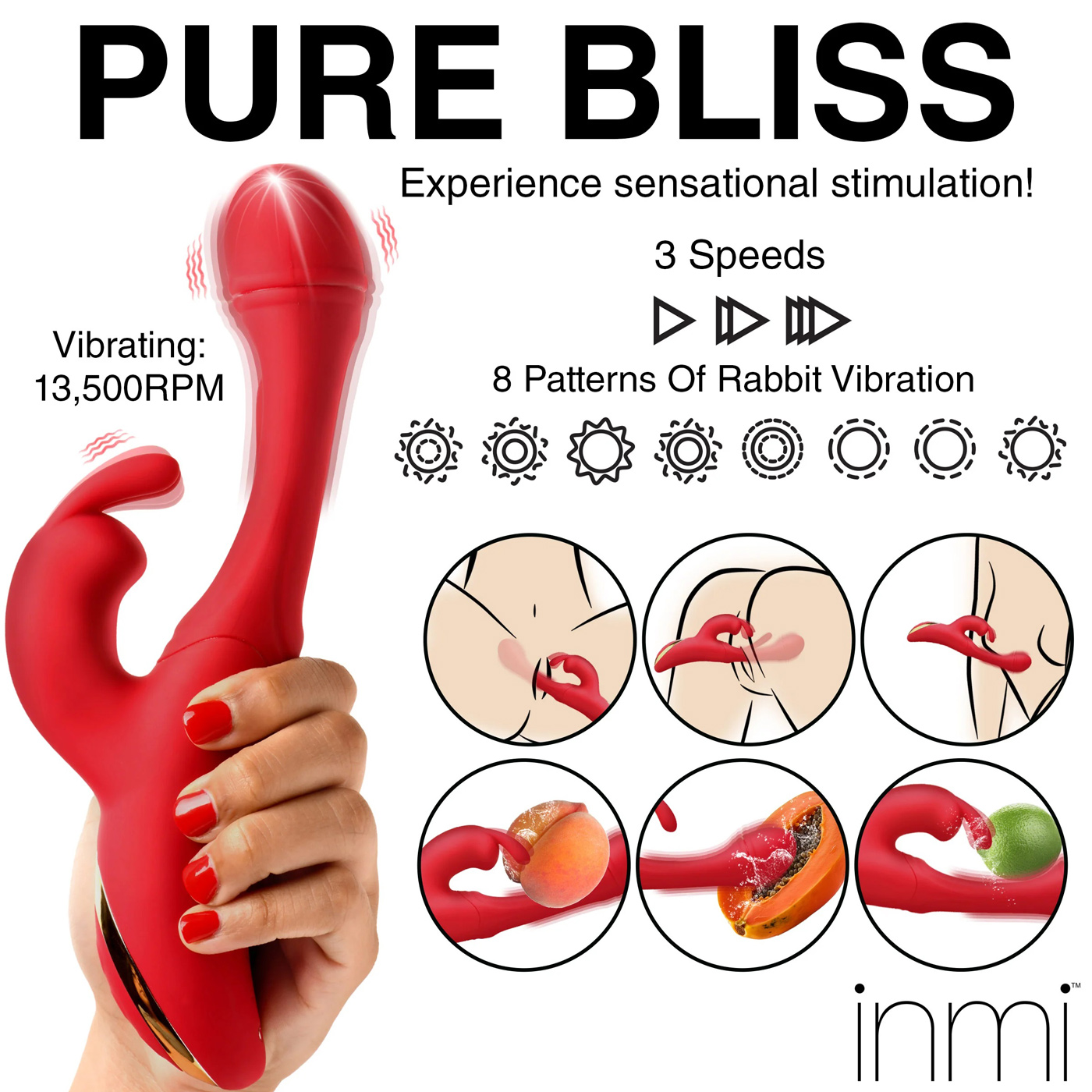 rabbit flick flicking silicone rabbit vibrator  red 