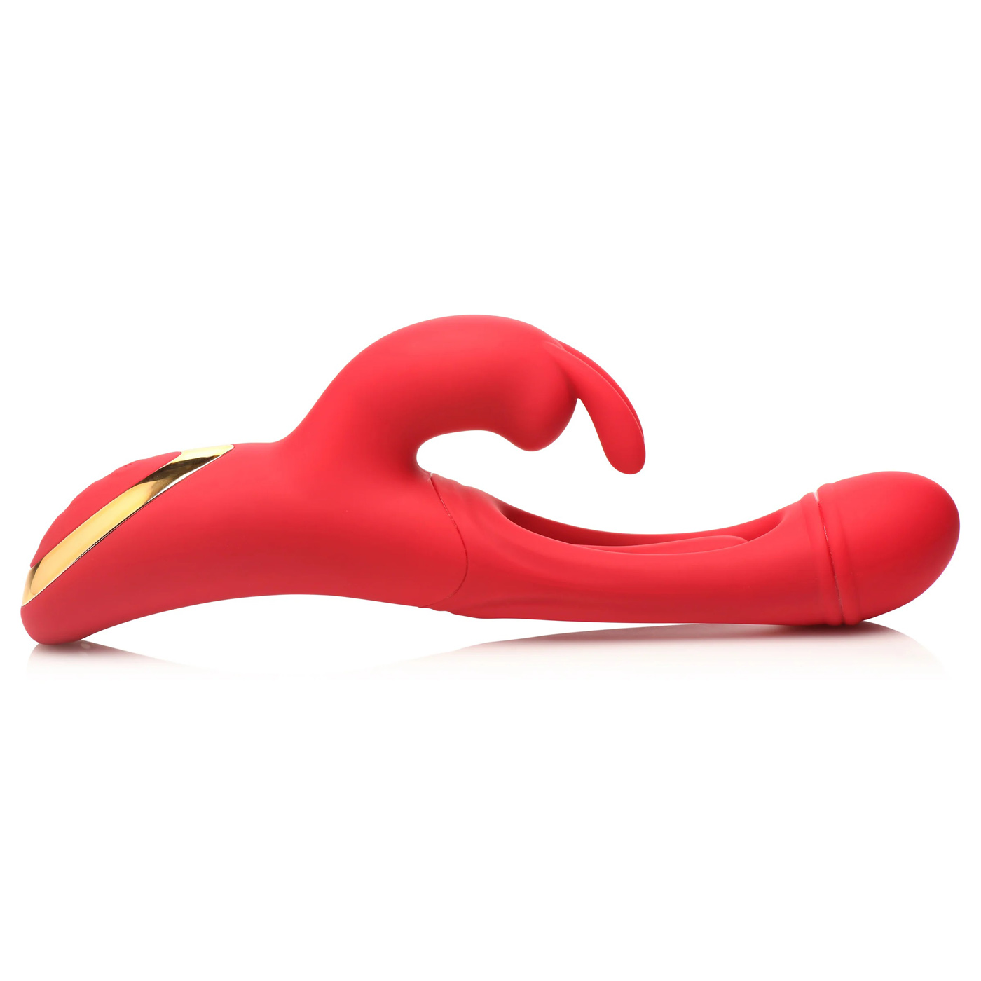 rabbit flick flicking silicone rabbit vibrator  red 