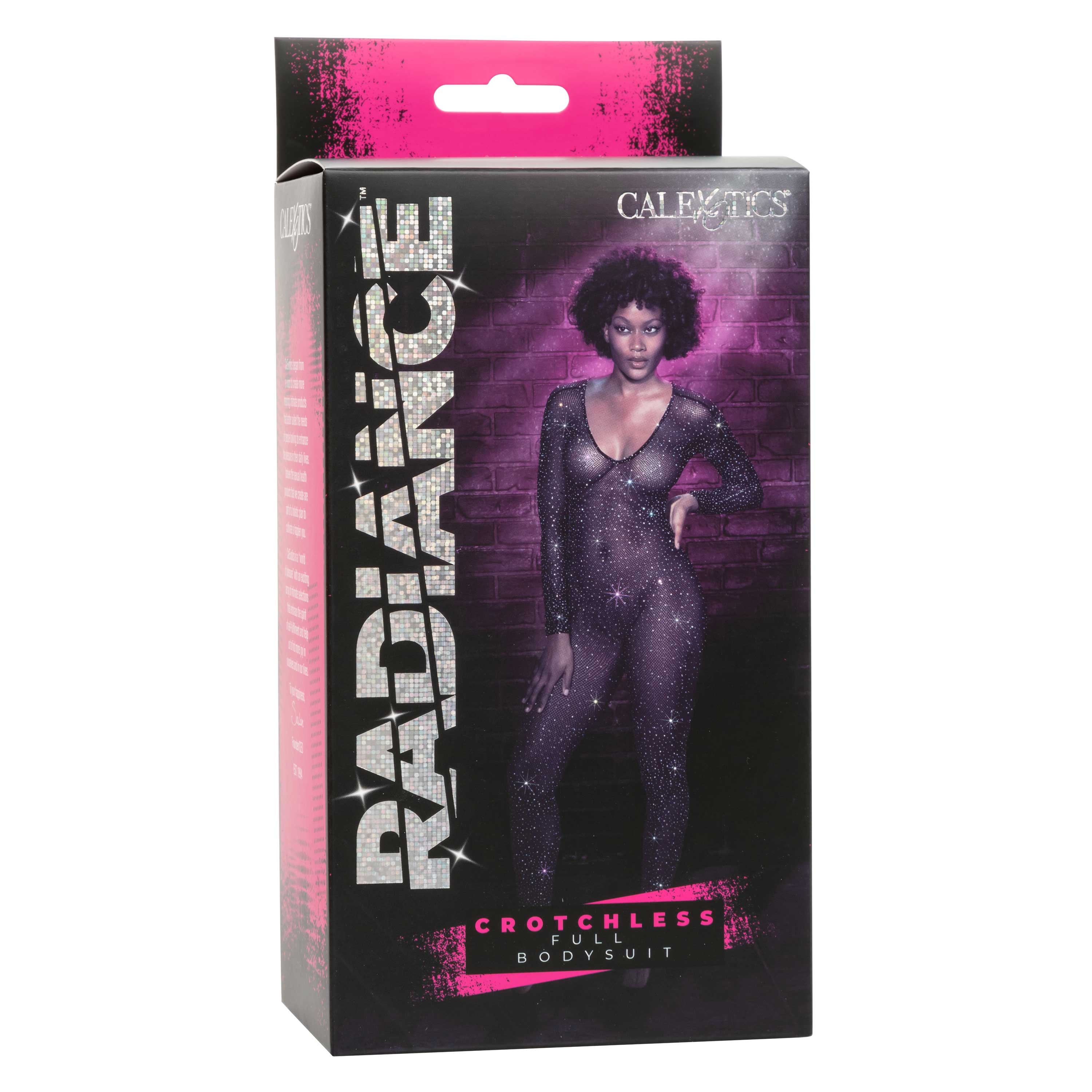 radiance crotchless full body suit one size  black 