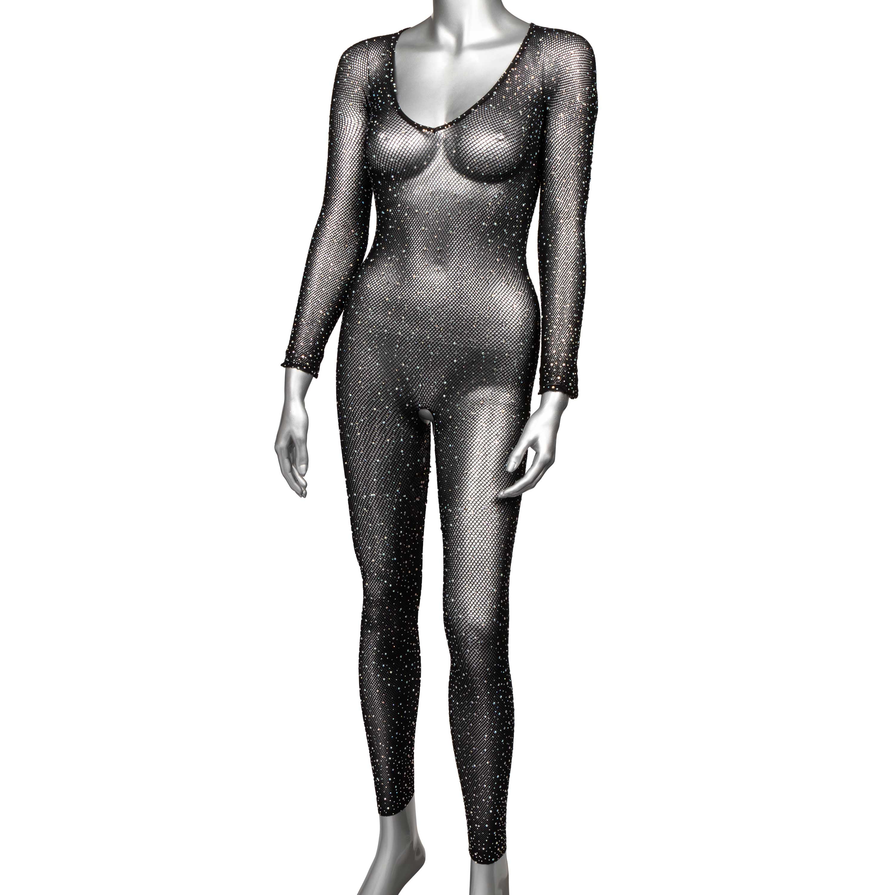 radiance crotchless full body suit one size  black 