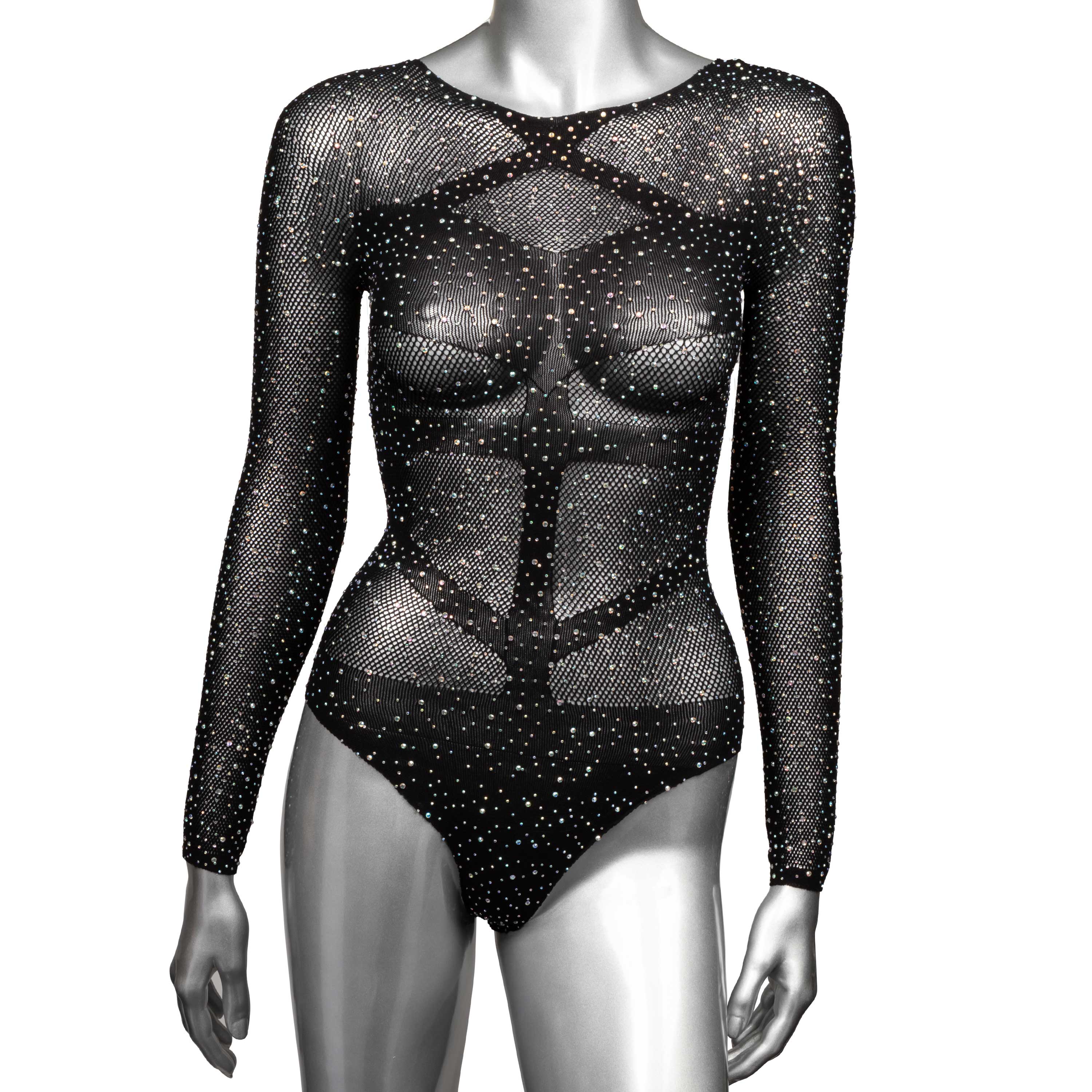 radiance long sleeve body suit one size black 