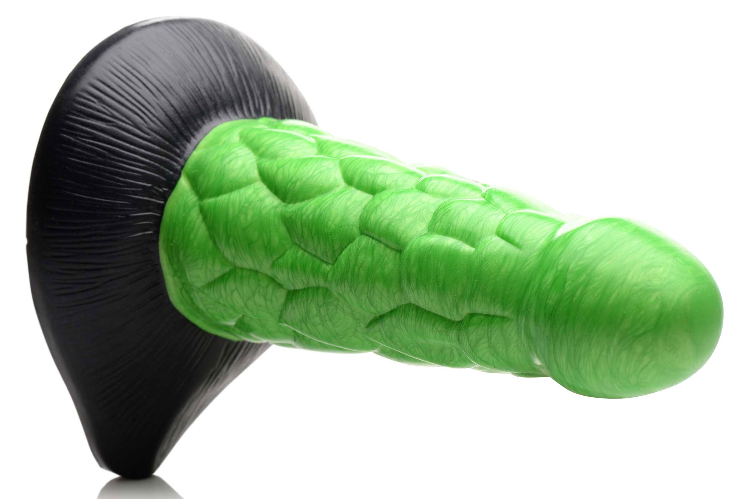 radioactive reptile thick scaly silicone  dildo green 