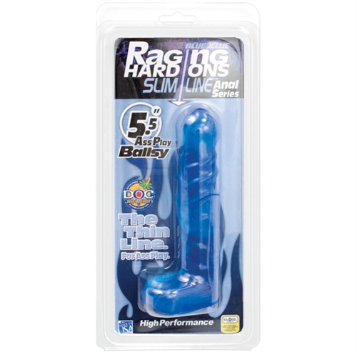 raging hard ons slimline anal series  inch ass play ballsy blue 