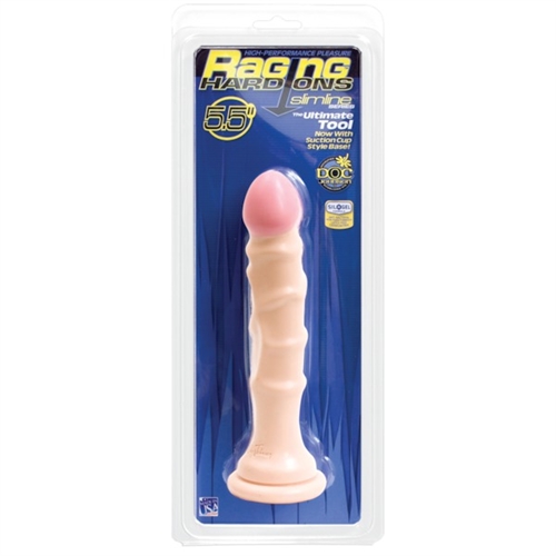 raging hard ons slimline with suction cup  inch dong vanilla 