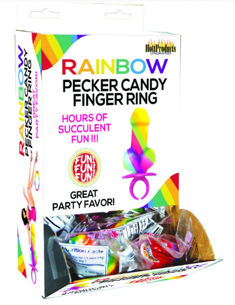 rainbow cock ring pop  piece display 