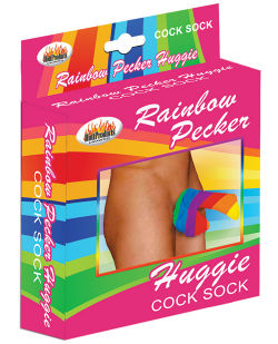 rainbow pecker huggie sock 