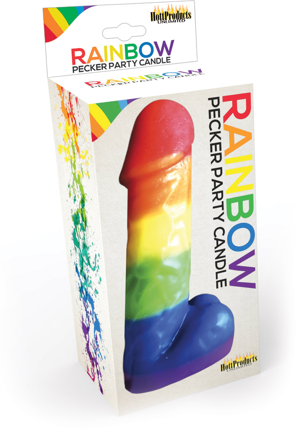 rainbow pecker party candle  inches 