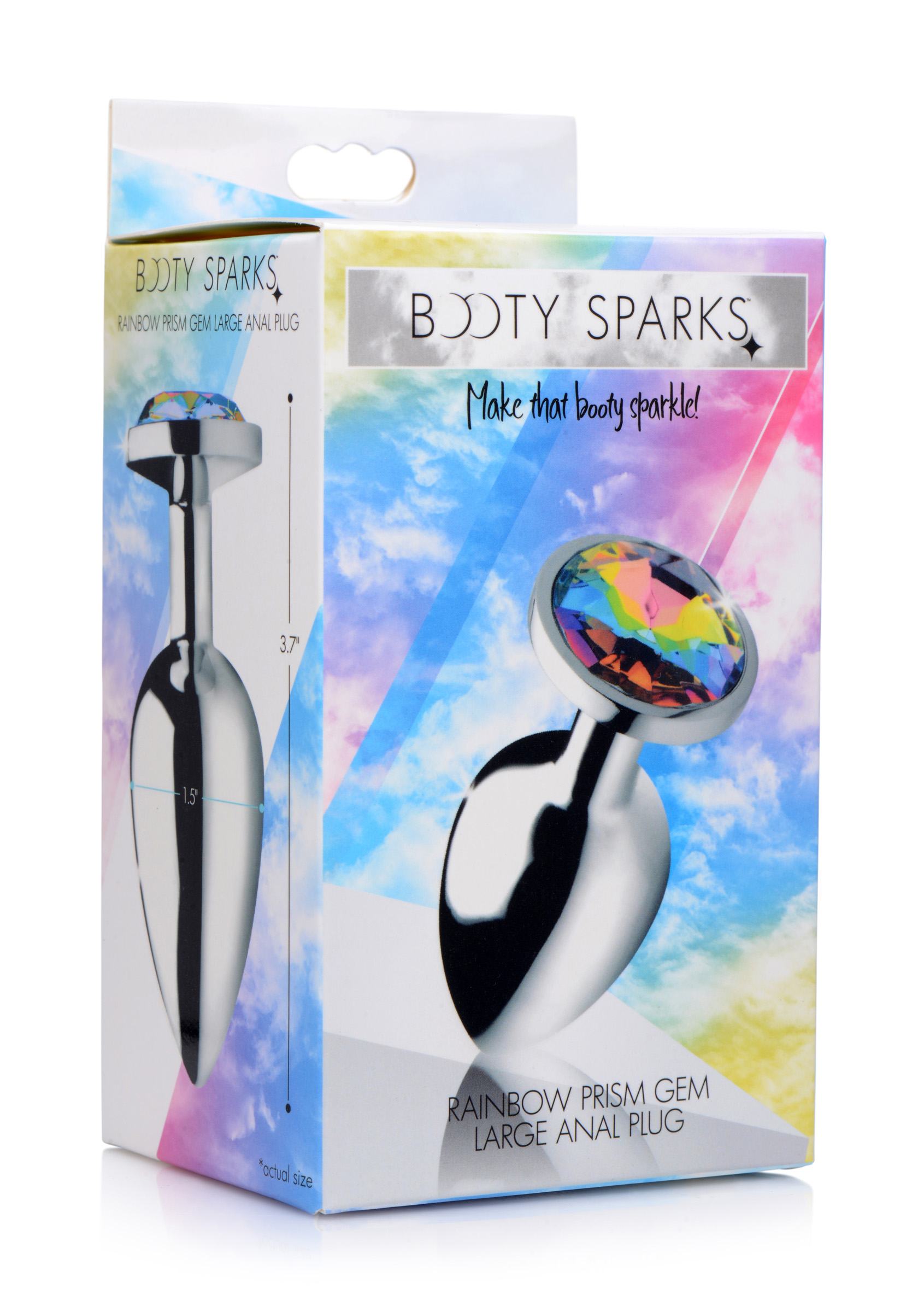 rainbow prism gem anal plug large 