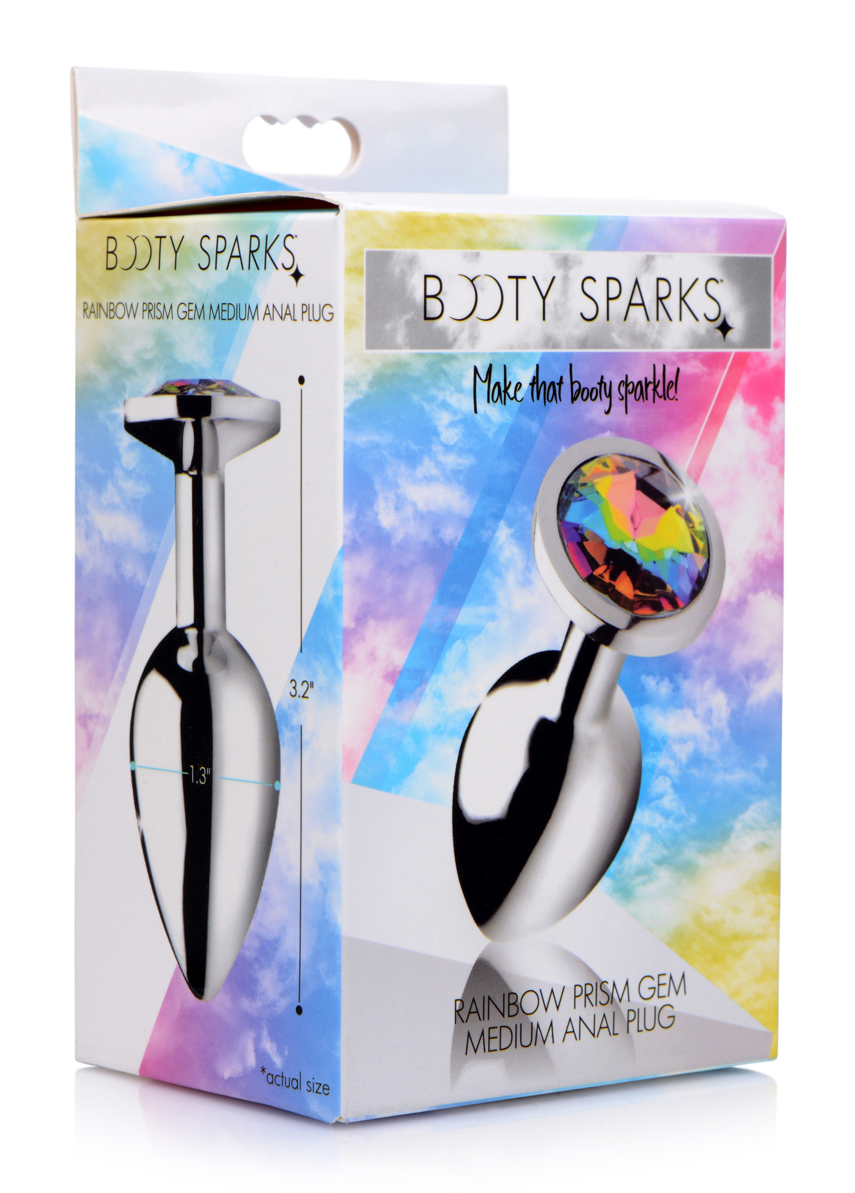 rainbow prism gem anal plug medium 