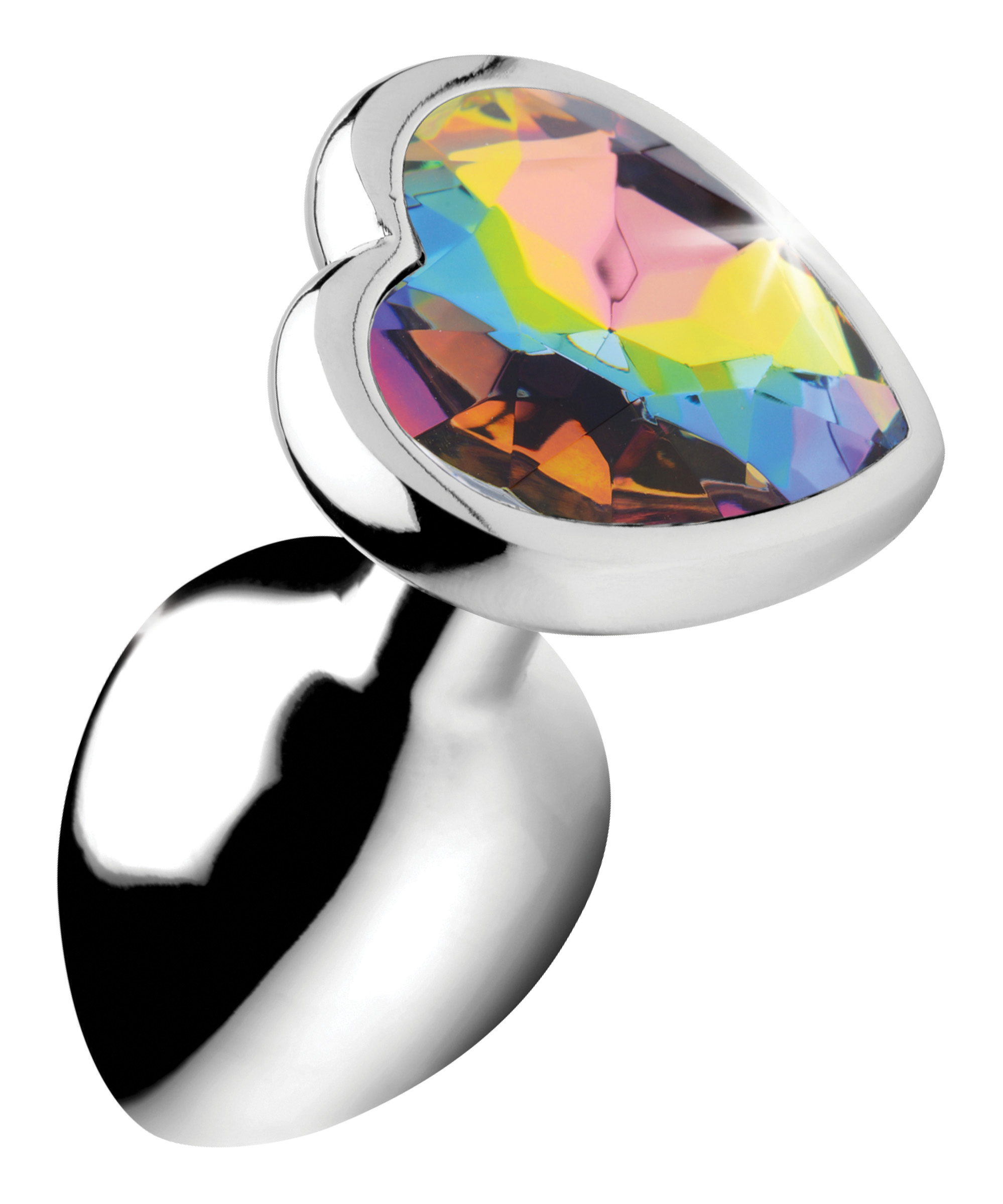 rainbow prism heart anal plug small 