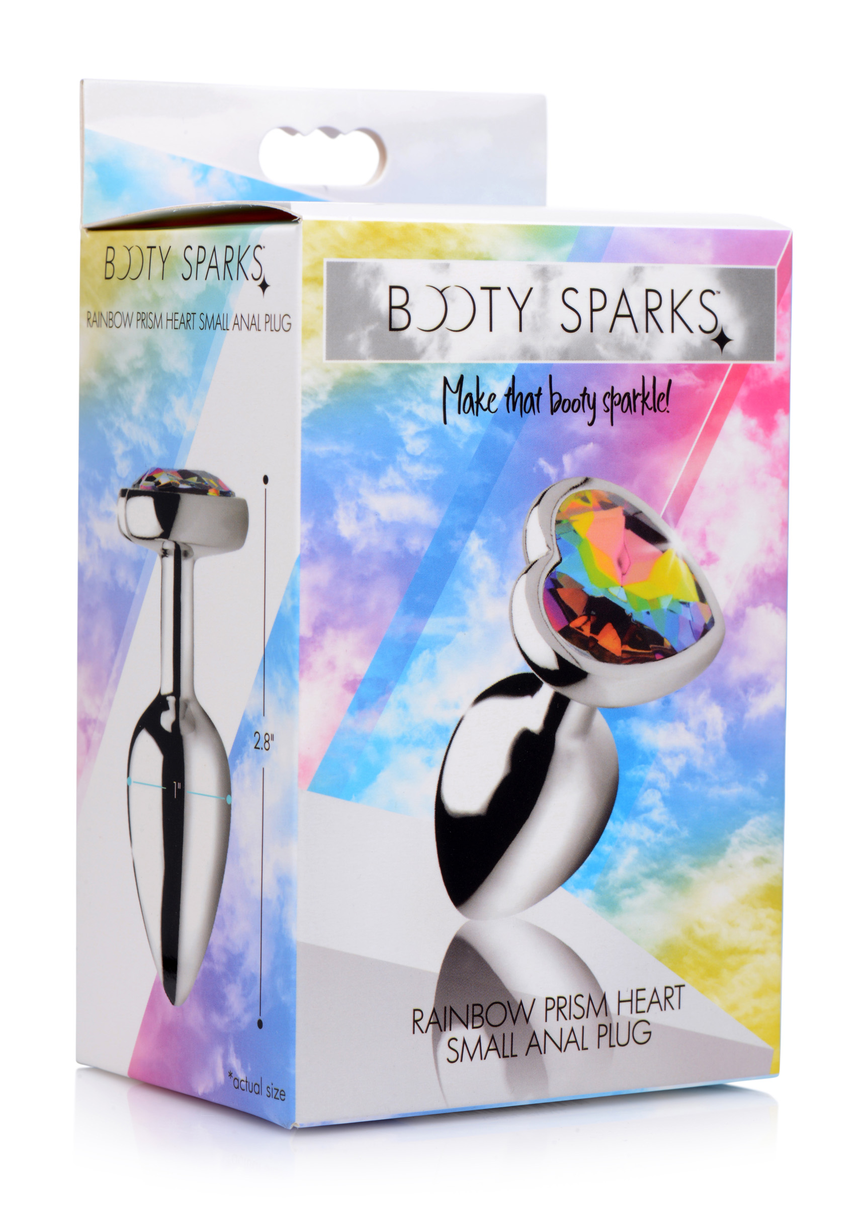 rainbow prism heart anal plug small 