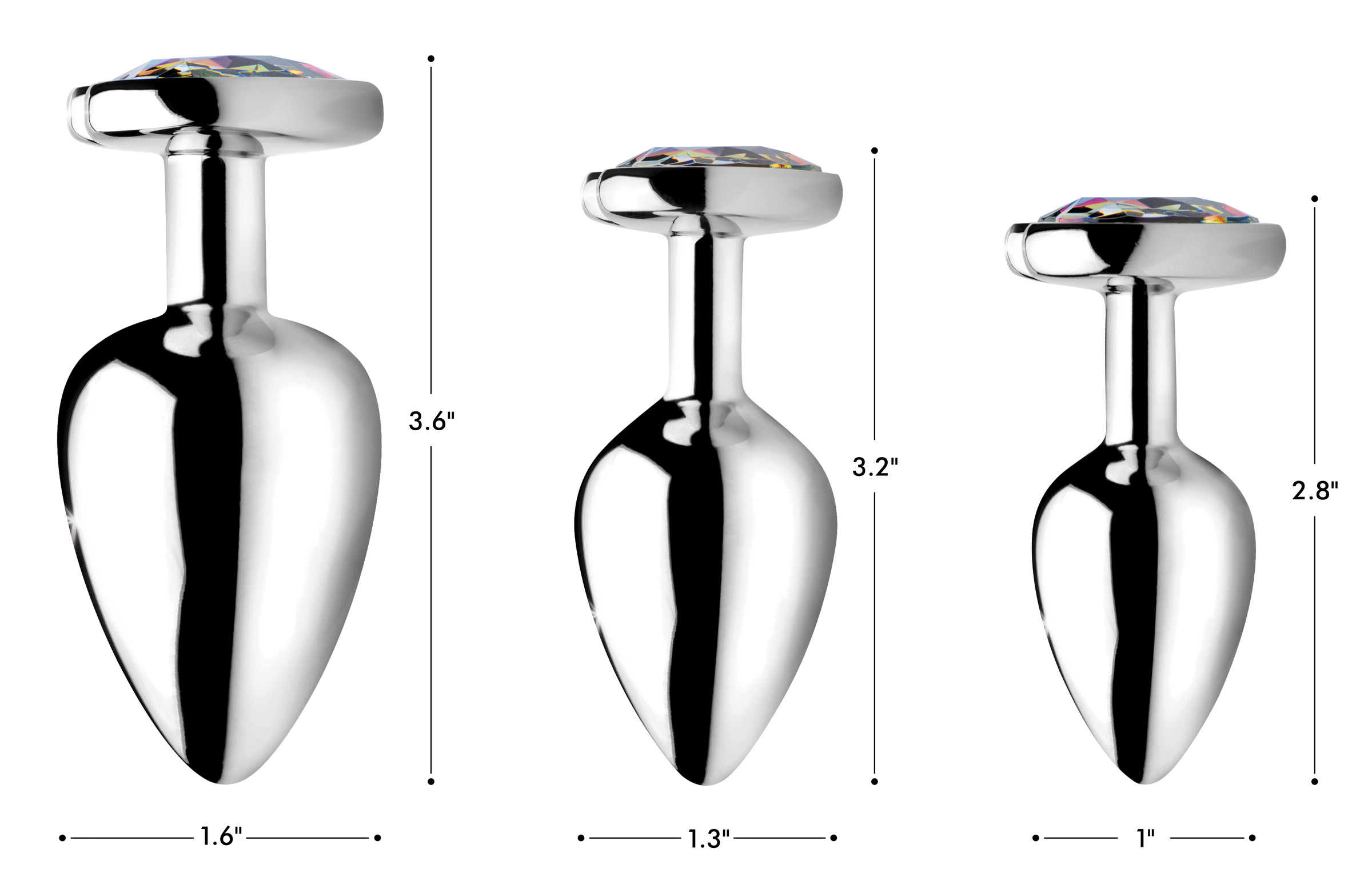 rainbow prism heart anal plug small 