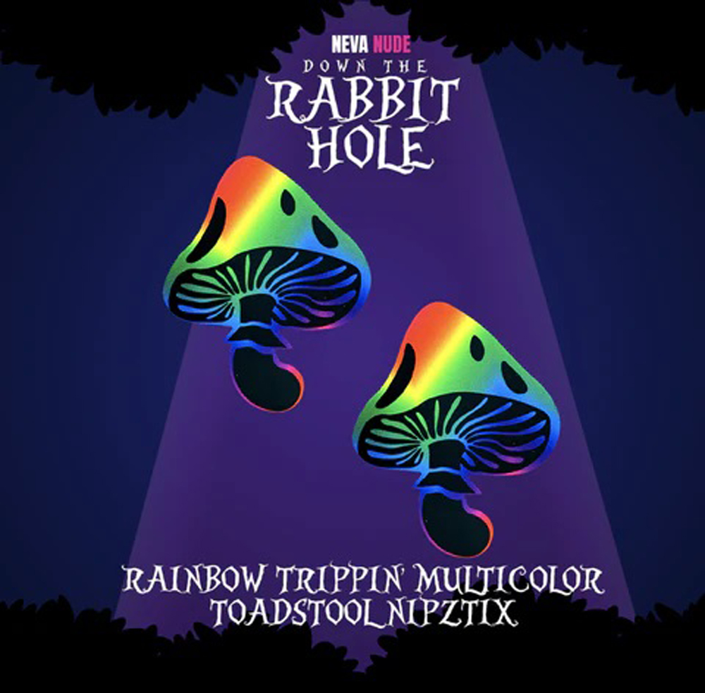 rainbow trippin psychedelic toadstool nipple cover pasties 