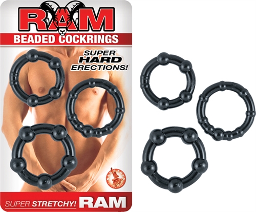 ram beaded cockrings black 