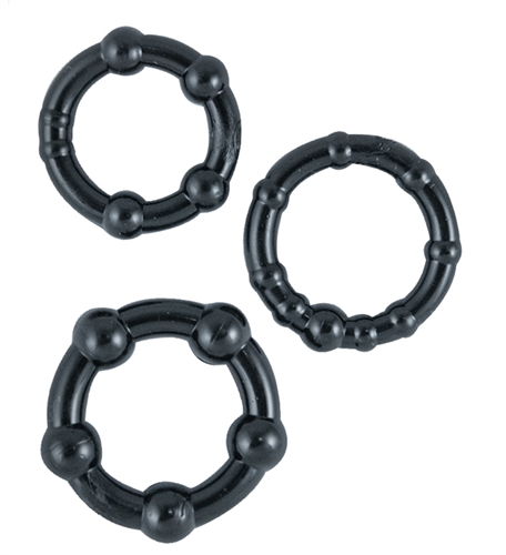 ram beaded cockrings black 