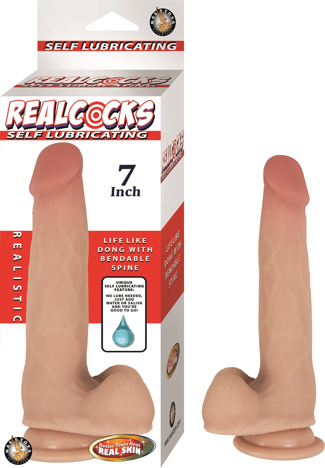 realcocks self lubricating dong  inch flesh 