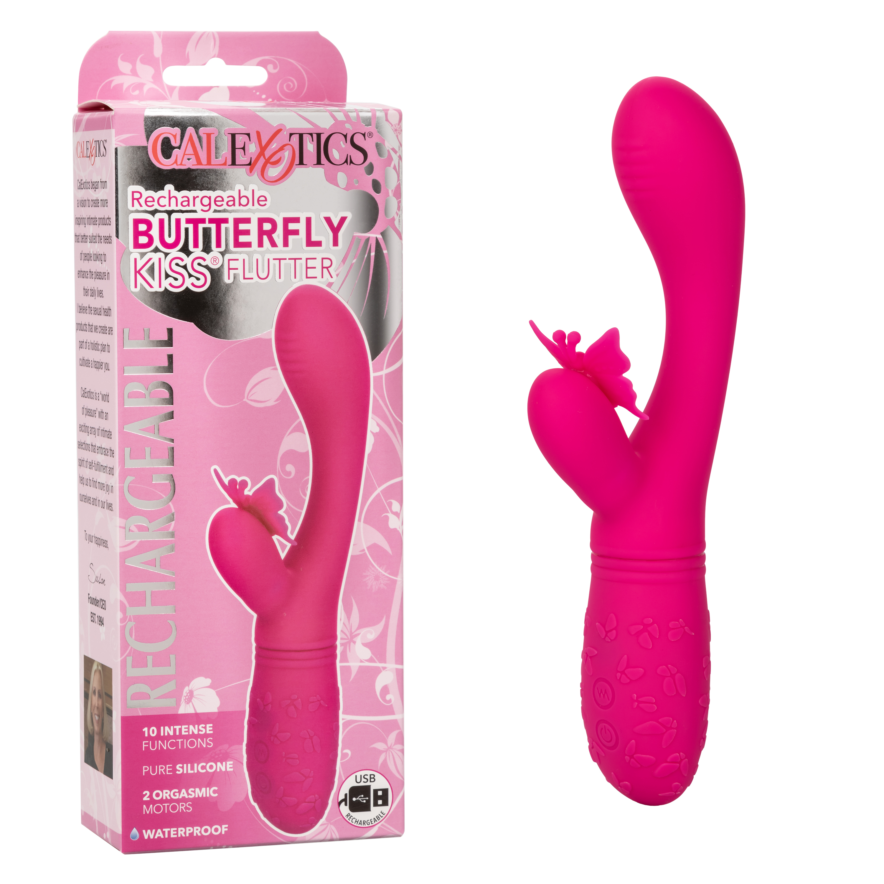 rechargeable butterfly kiss flutter pink 