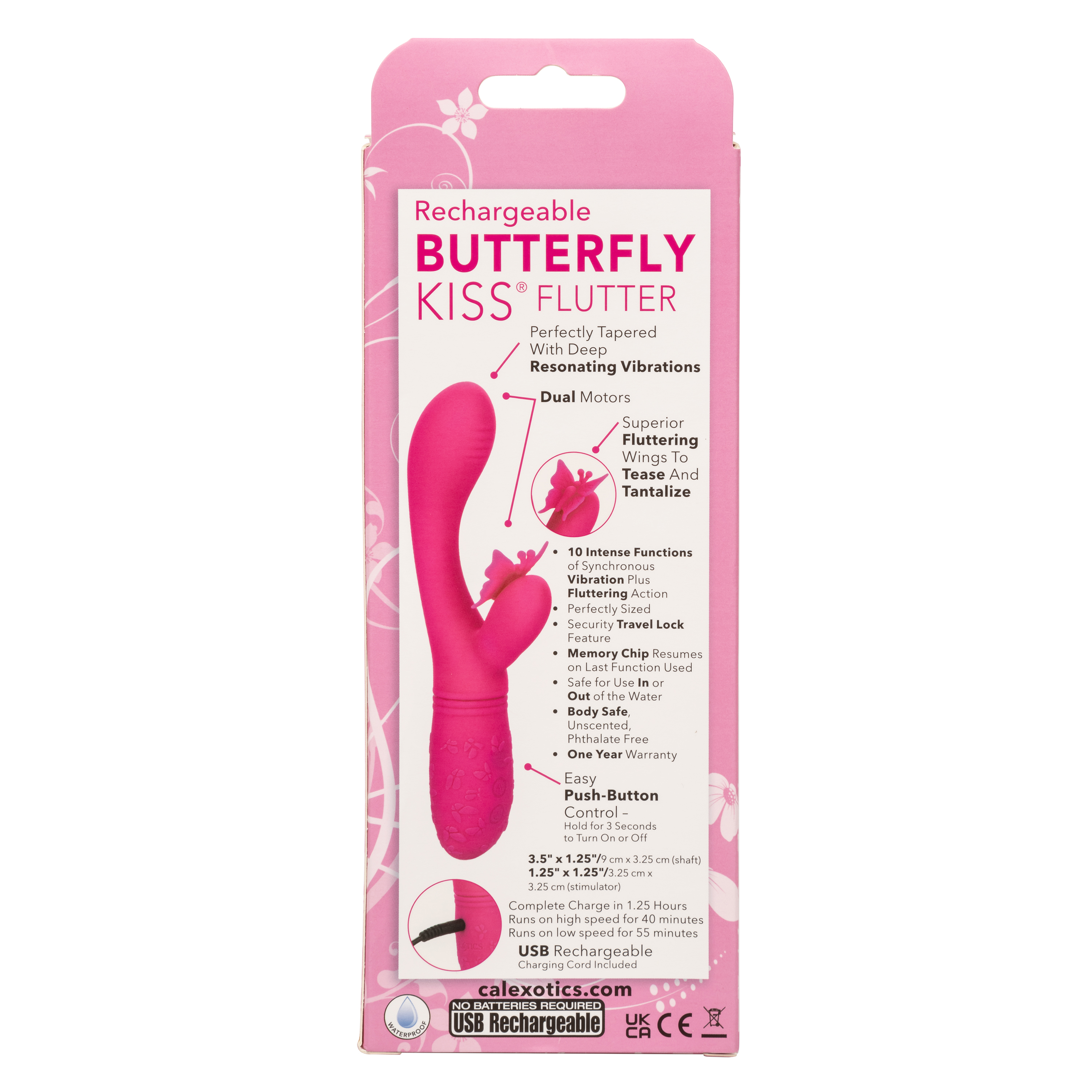 rechargeable butterfly kiss flutter pink 