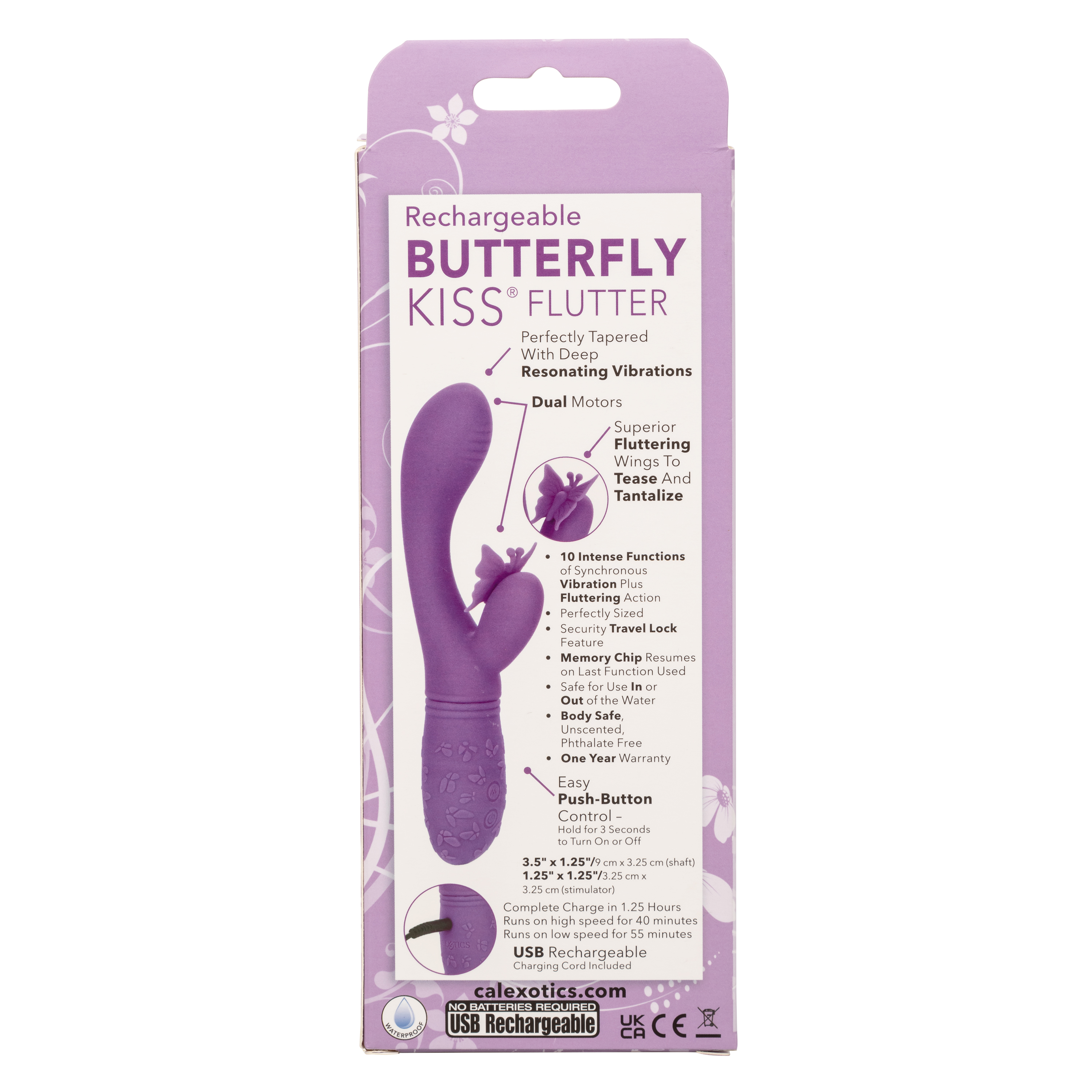 rechargeable butterfly kiss flutter purple 