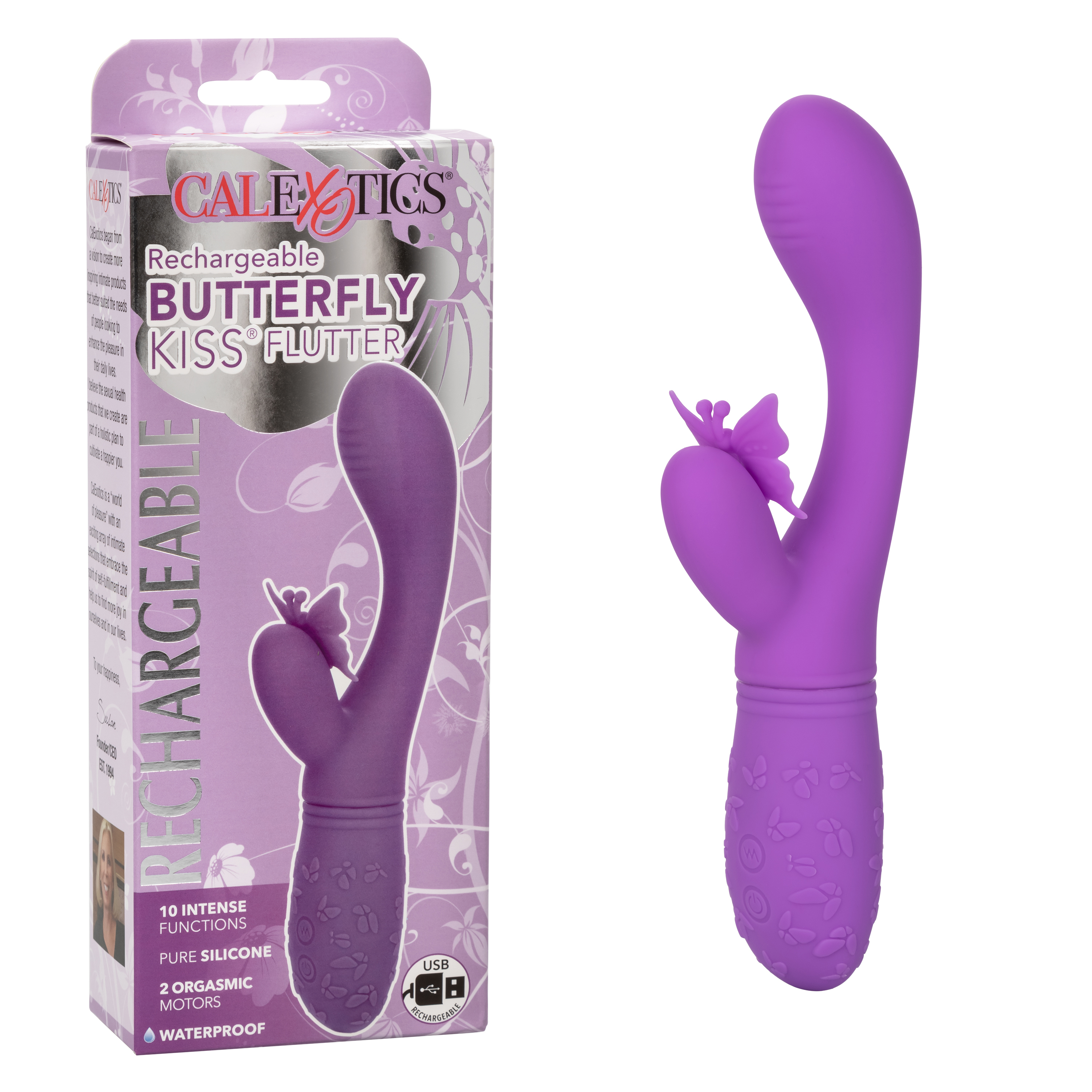 rechargeable butterfly kiss flutter purple 