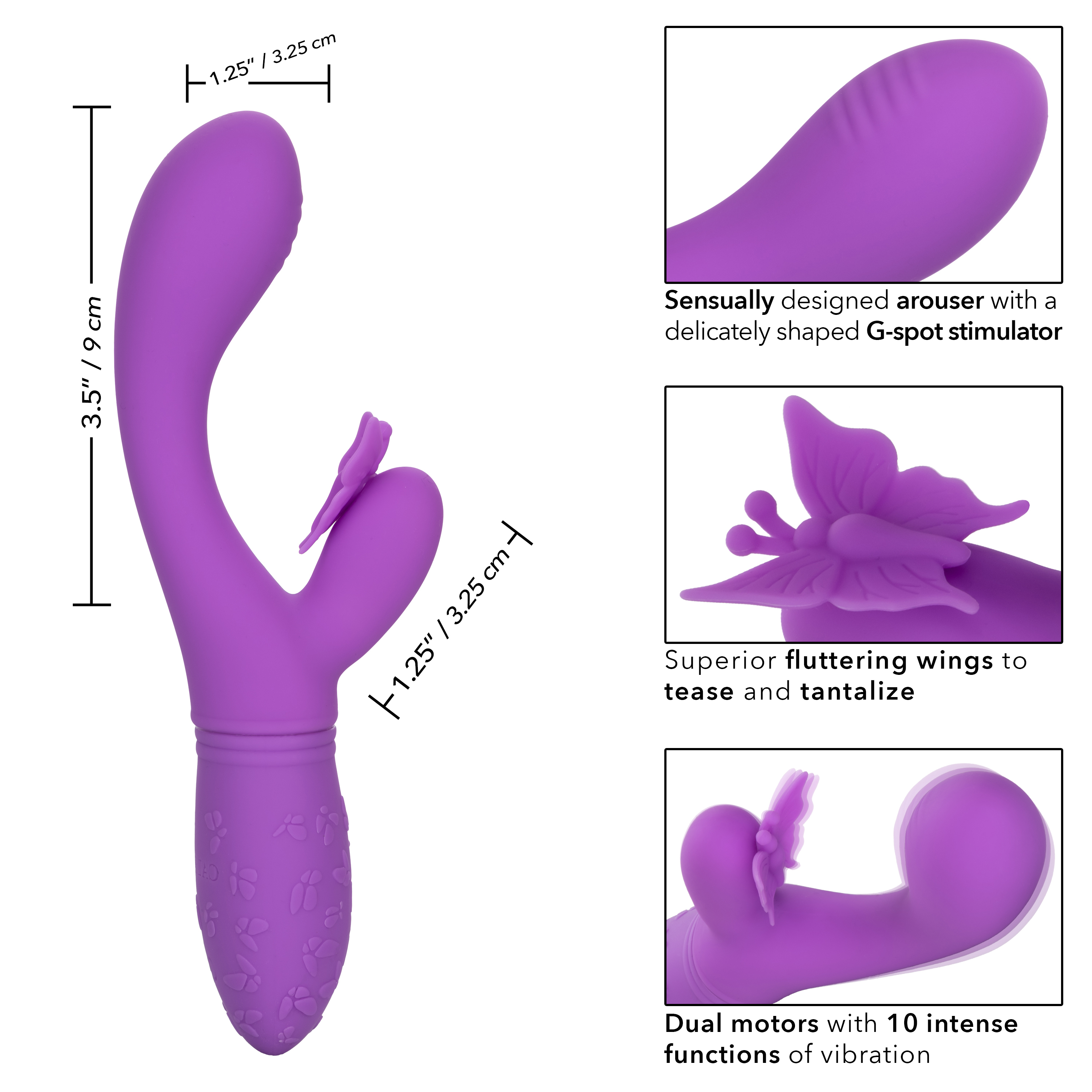 rechargeable butterfly kiss flutter purple 