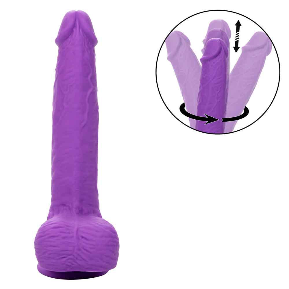 rechargeable gyrating and thrusting silicone studs purple 