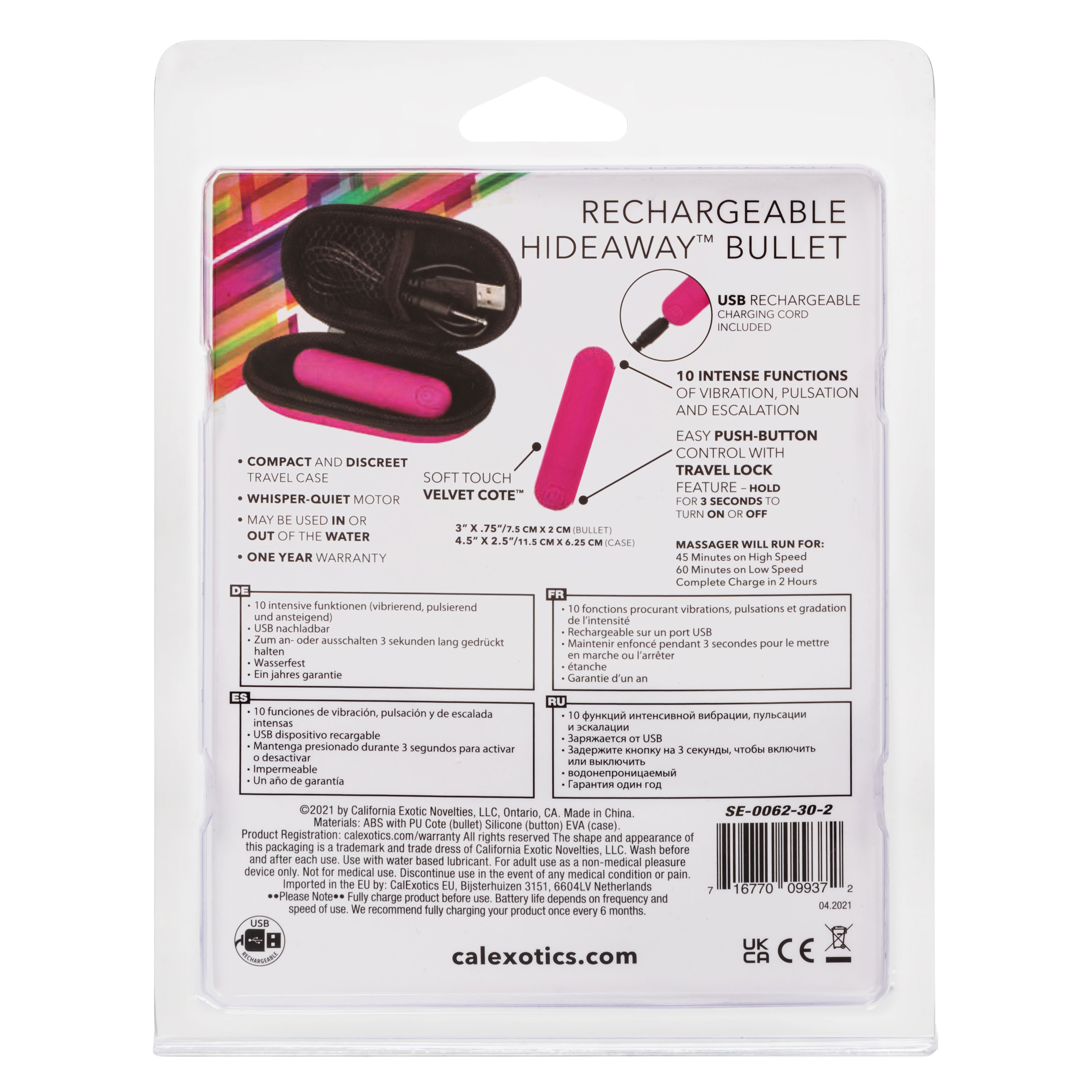 rechargeable hideaway bullet pink 