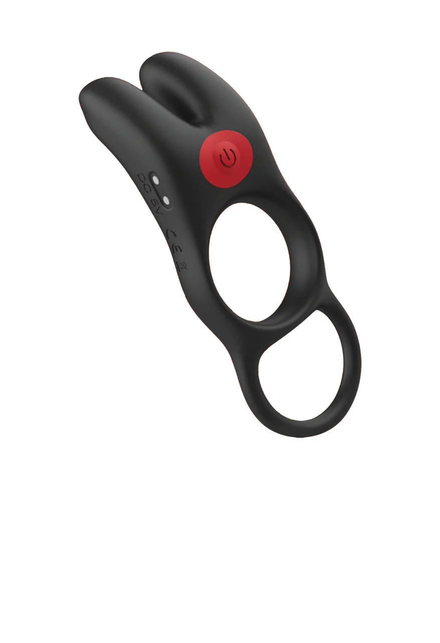 red dot vibrating cock ring v with remote black red 