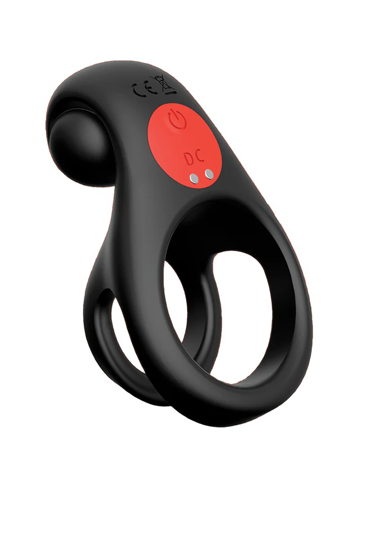 red dot vibrating cock ring v with remote black red 