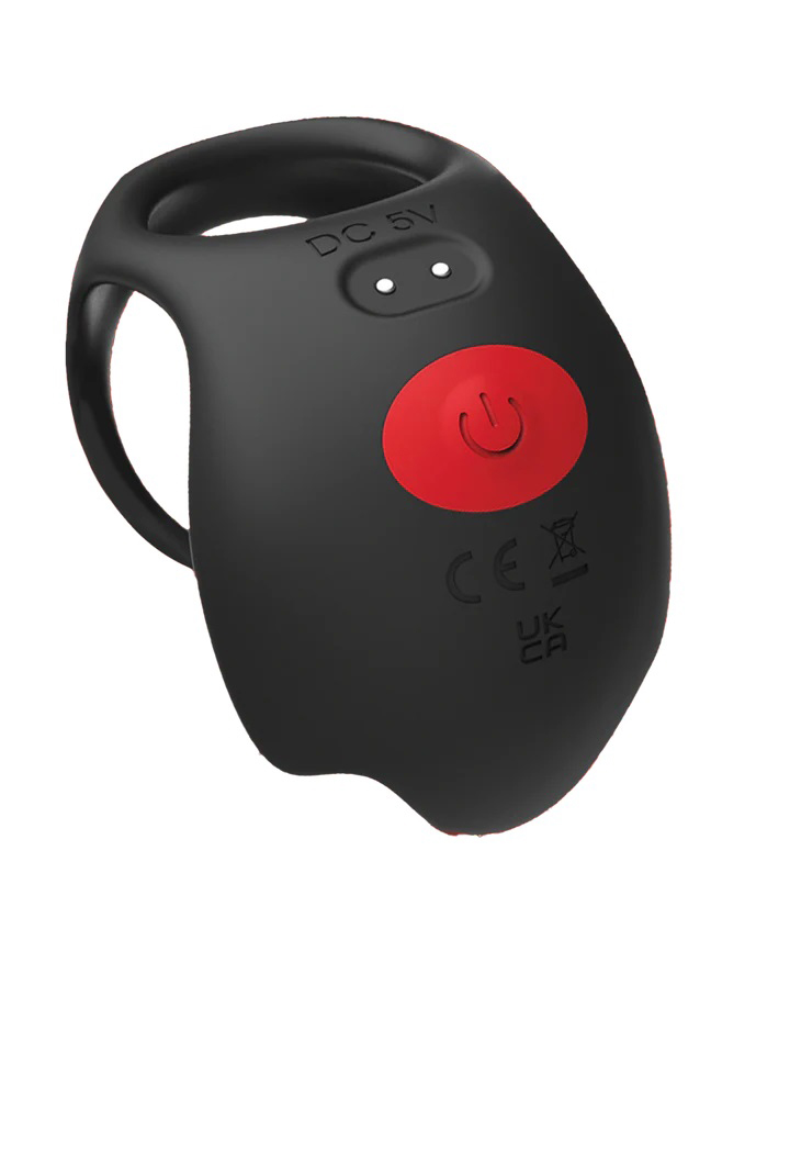 red dot vibrating cock ring v with remote black red 