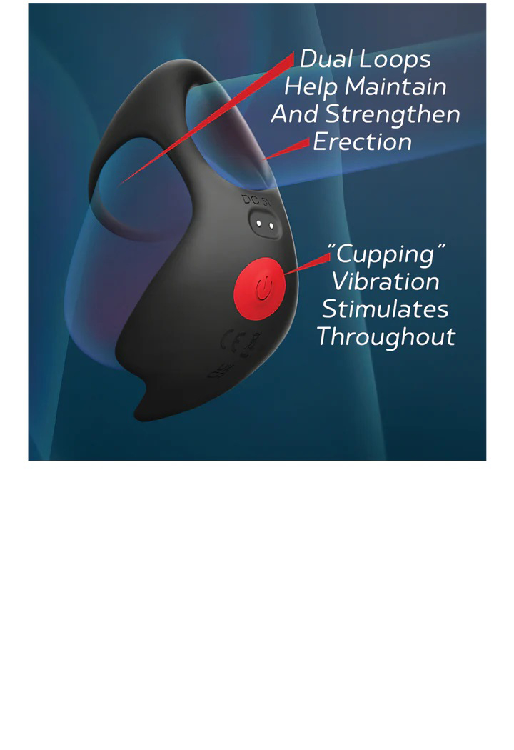 red dot vibrating cock ring v with remote black red 