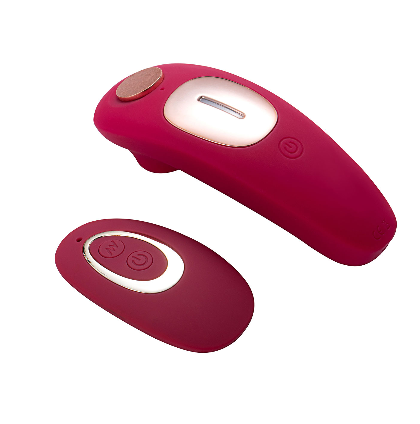 remi  function rechargeable remote control   suction panty vibe red 