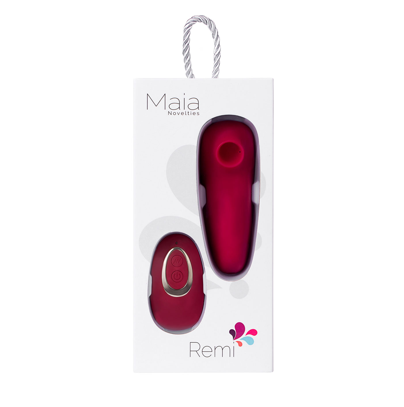 remi  function rechargeable remote control   suction panty vibe red 