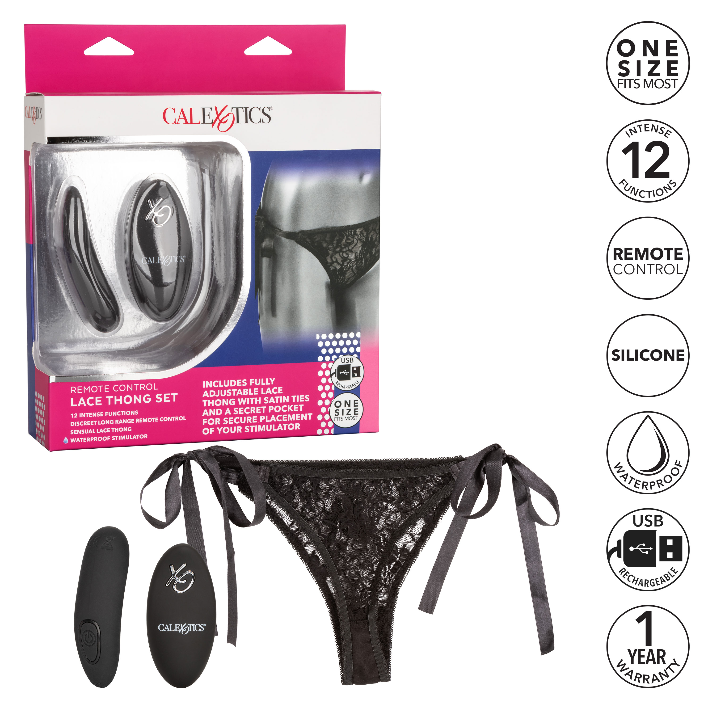 remote control lace thong set 