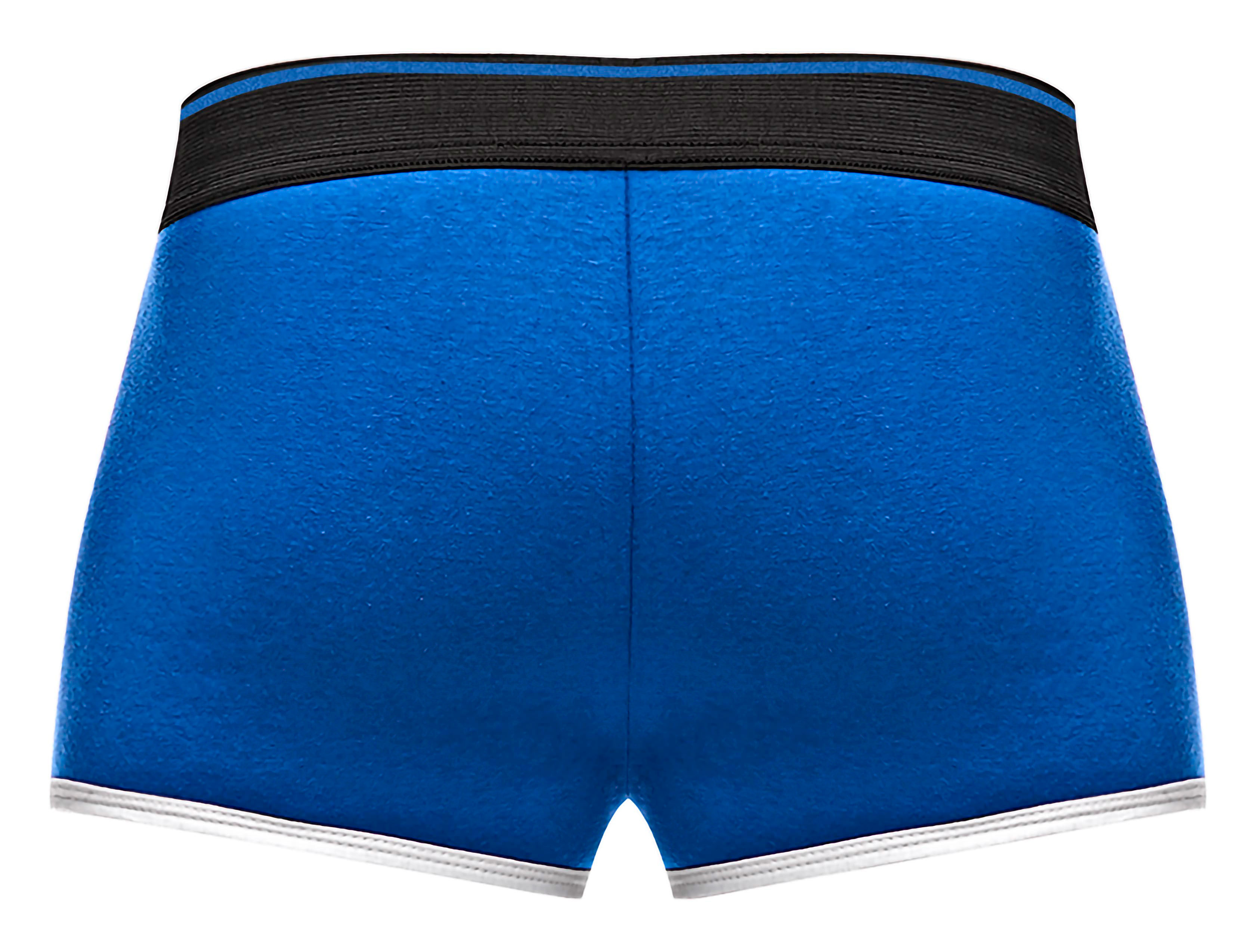 retro sport panel short medium blue black 