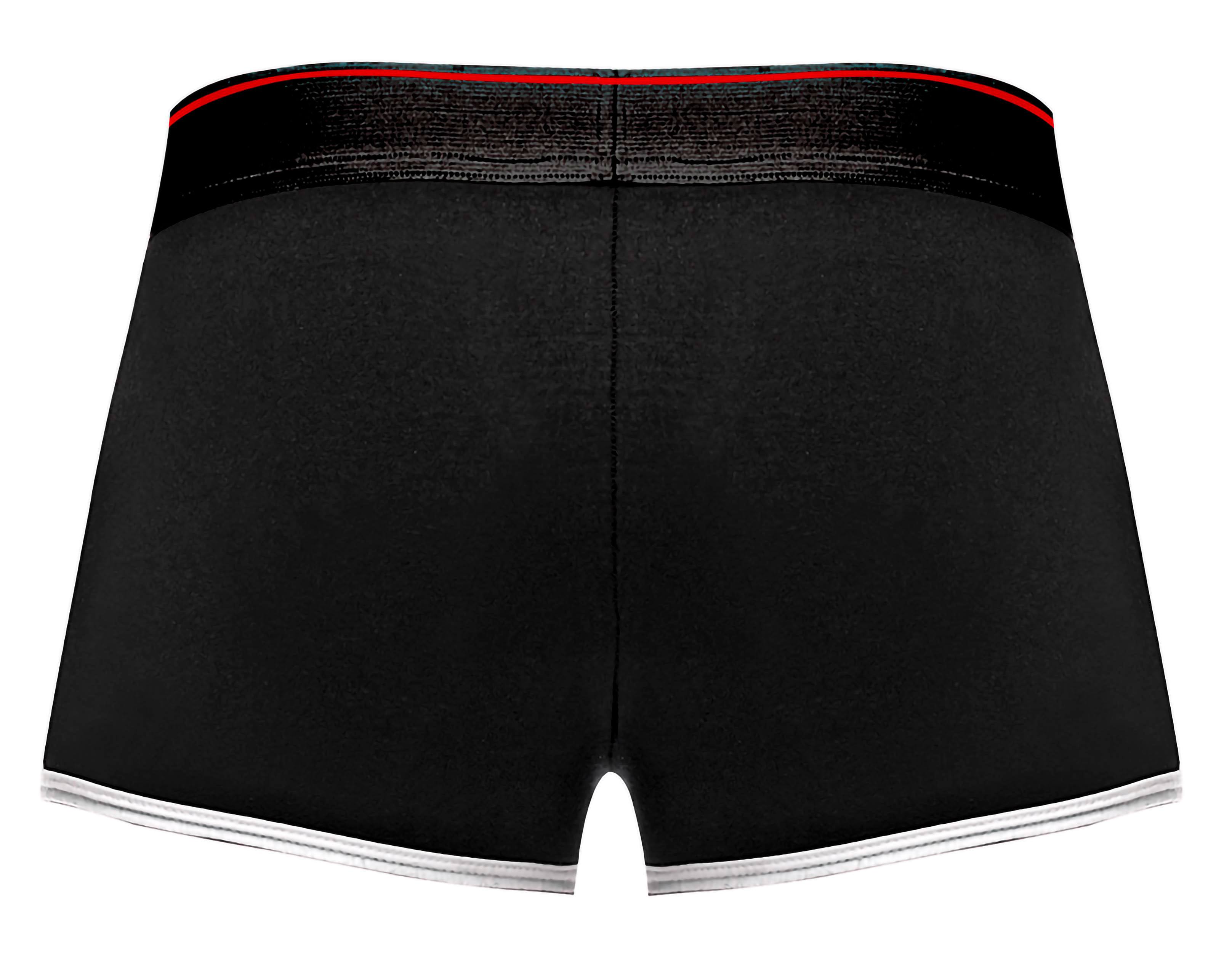 retro sport panel short small black red 