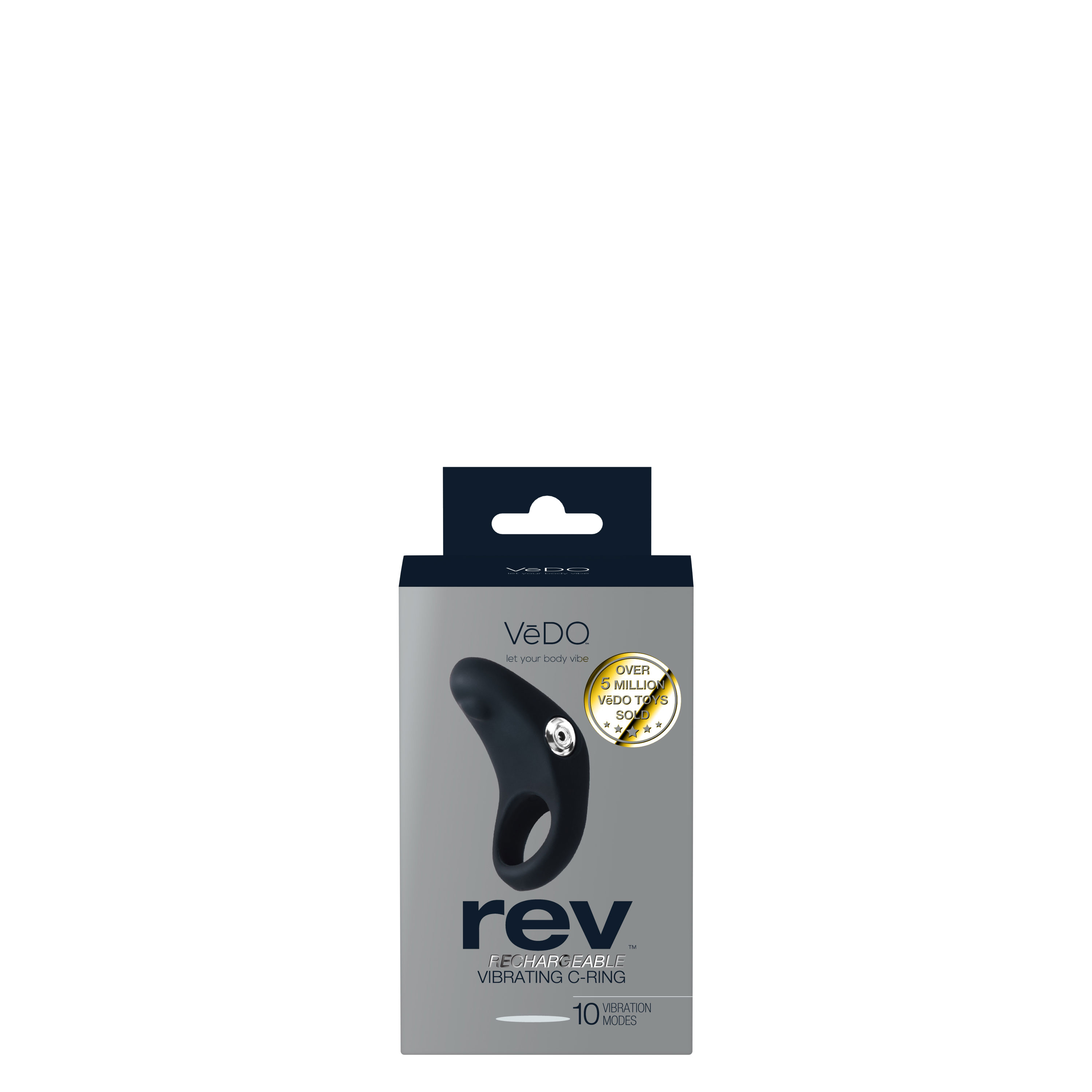 rev rechargeable vibrating c ring black 