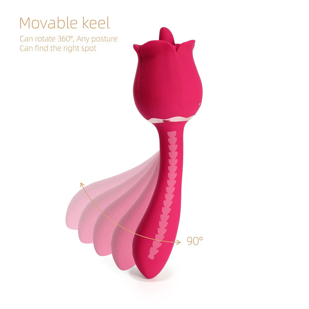 rhea the rose clit licking tongue vibrator and g spot massager pink 