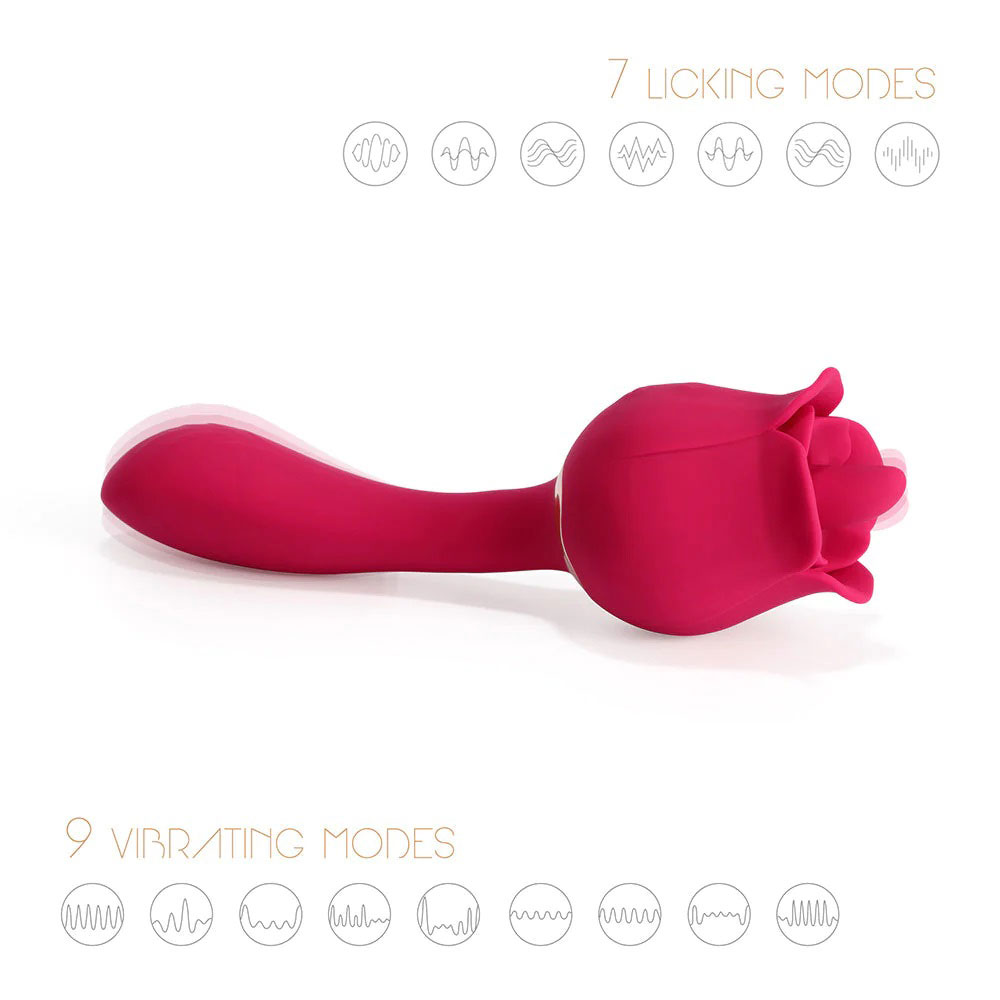 rhea the rose clit licking tongue vibrator and g spot massager pink 