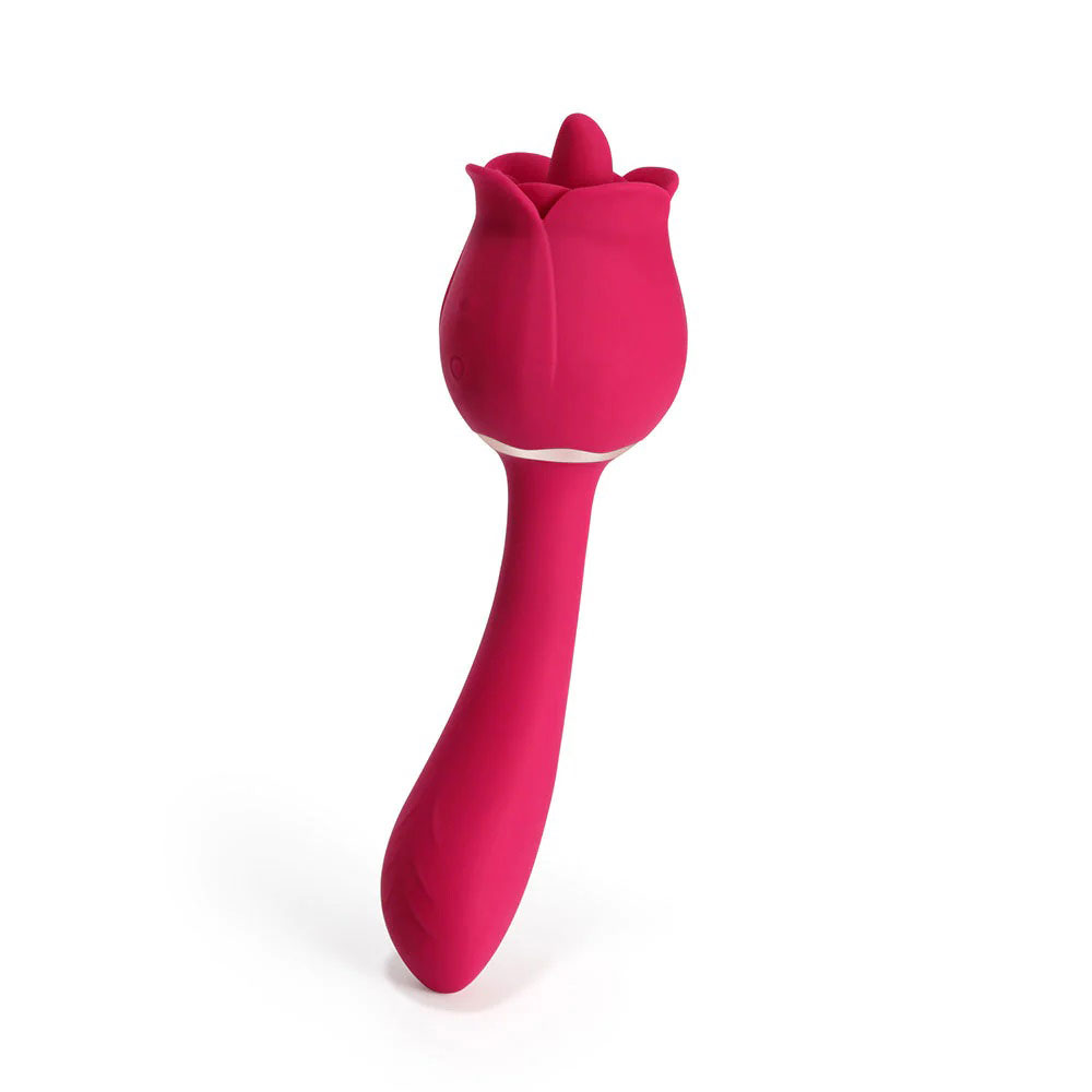 rhea the rose clit licking tongue vibrator and g spot massager pink 