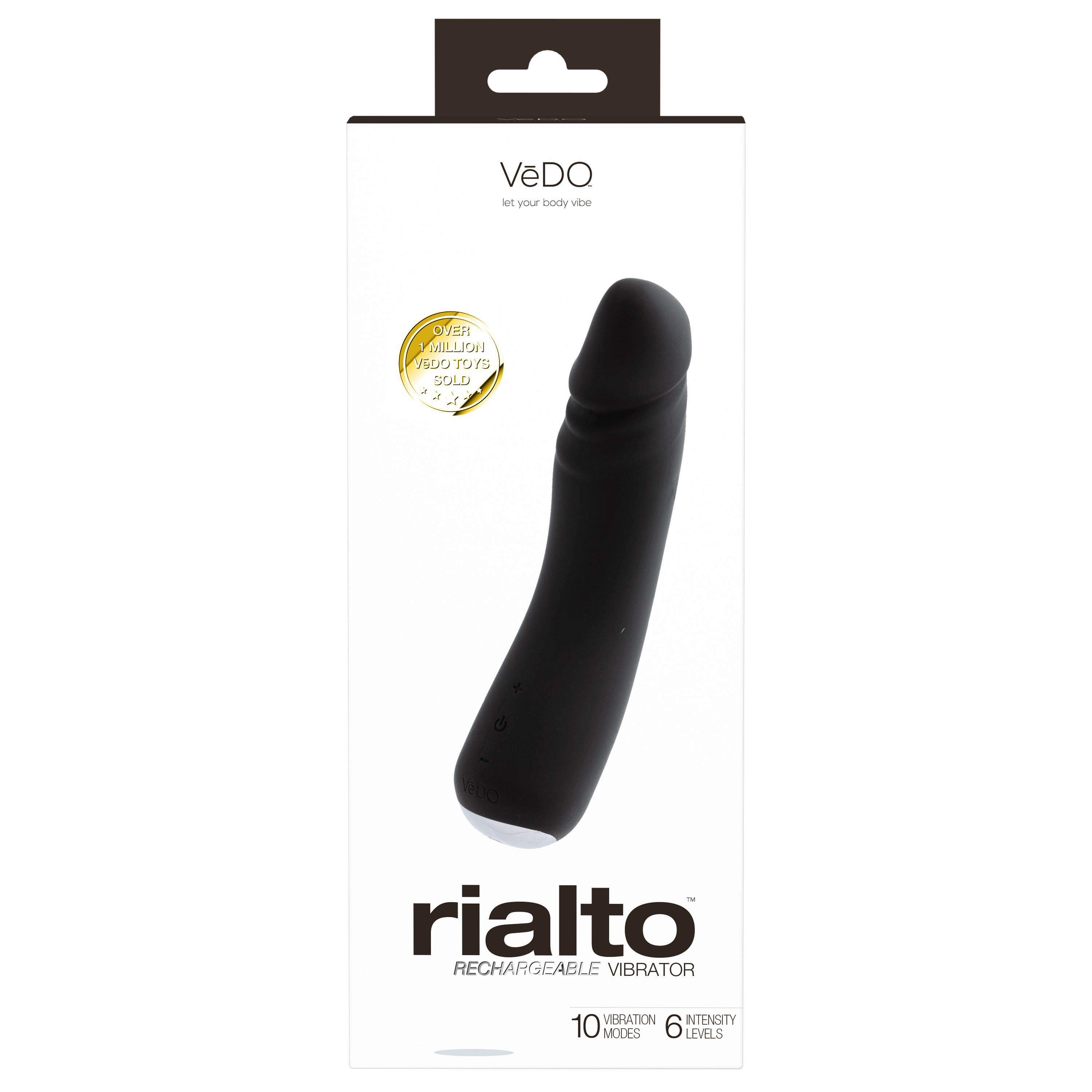 rialto rechargeable vibrator black 