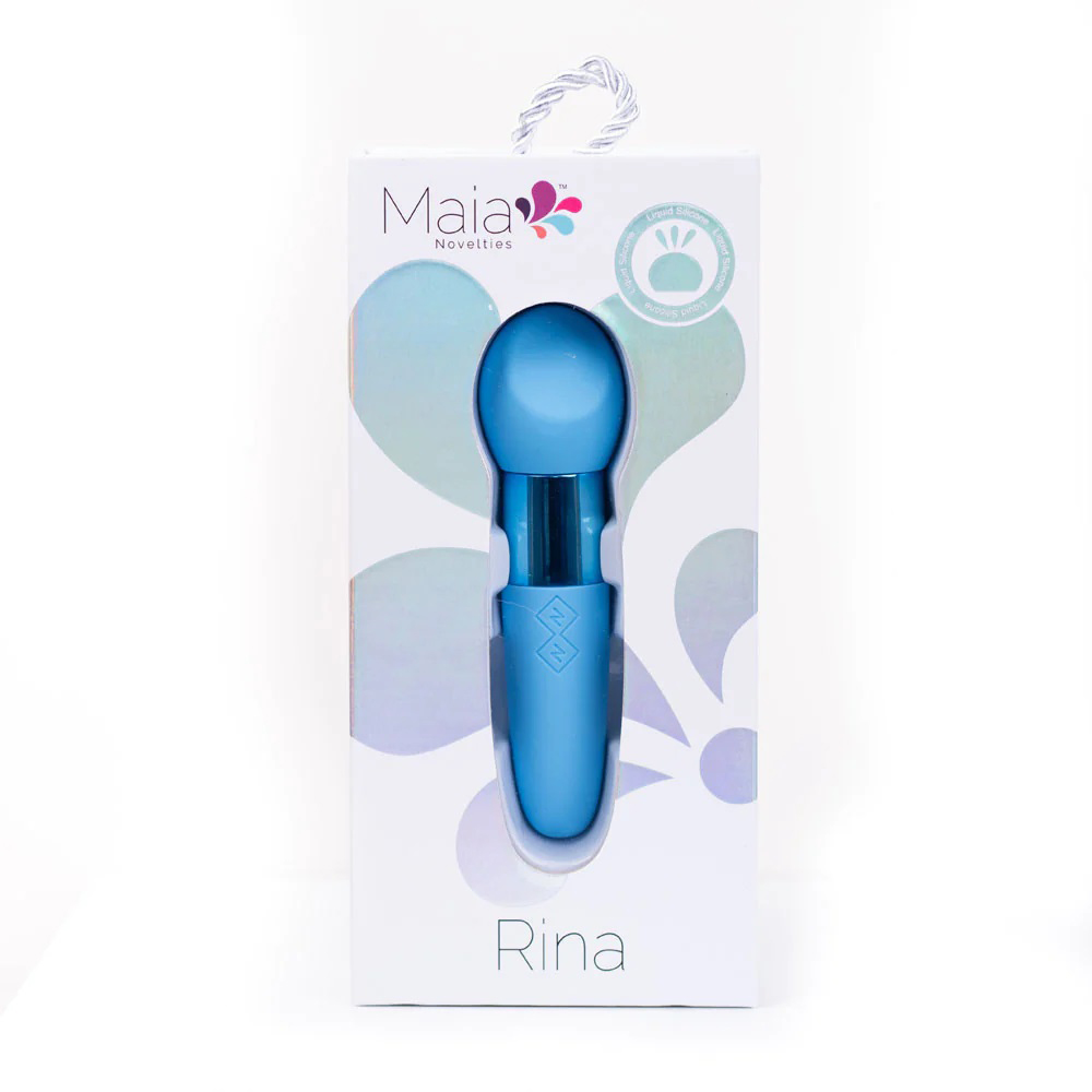 rina rechargeable dual motor silicone   function vibrator blue 