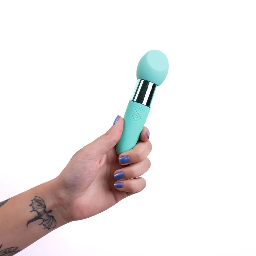 rina rechargeable dual motor silicone   function vibrator green 