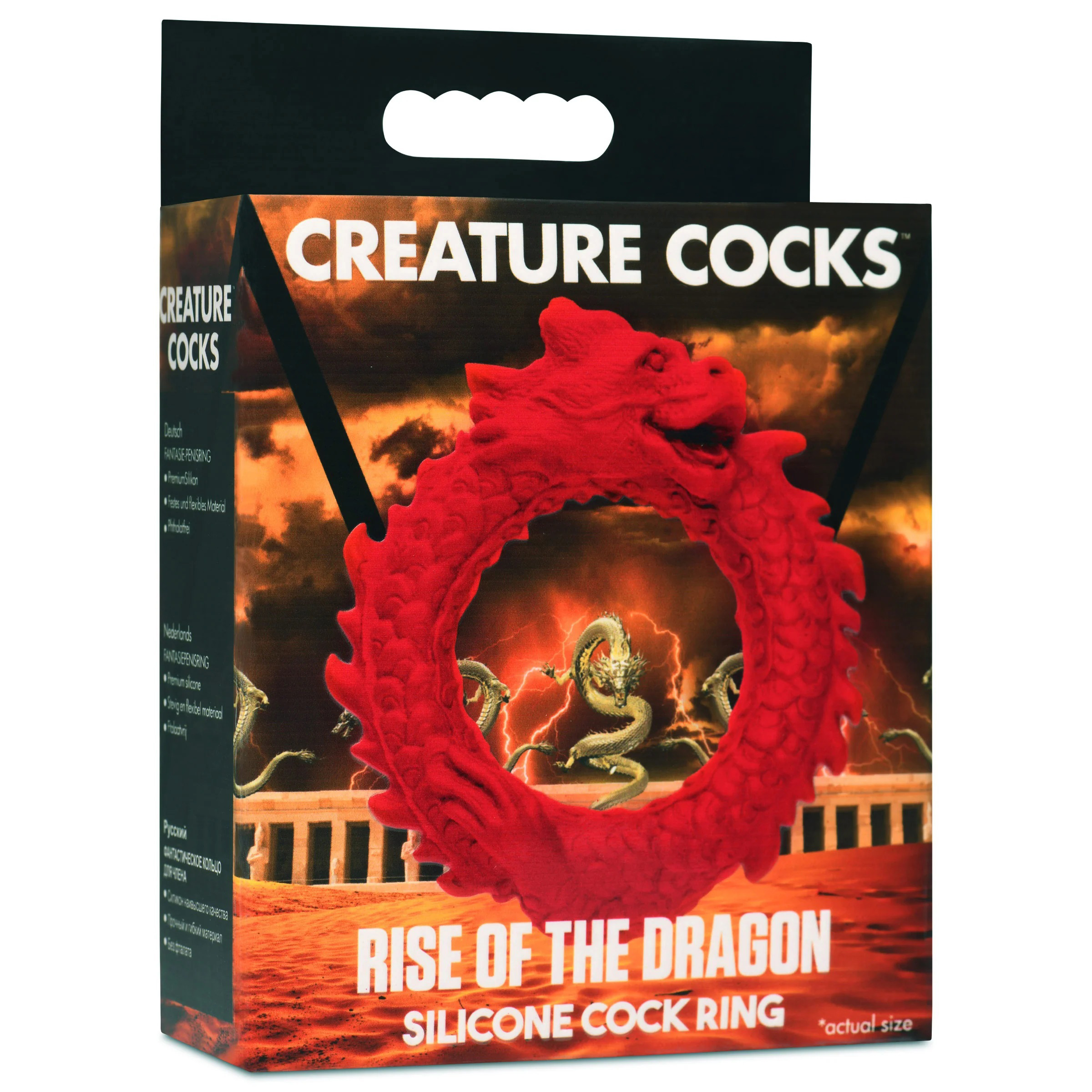 rise of the dragon silicone cock ring red 