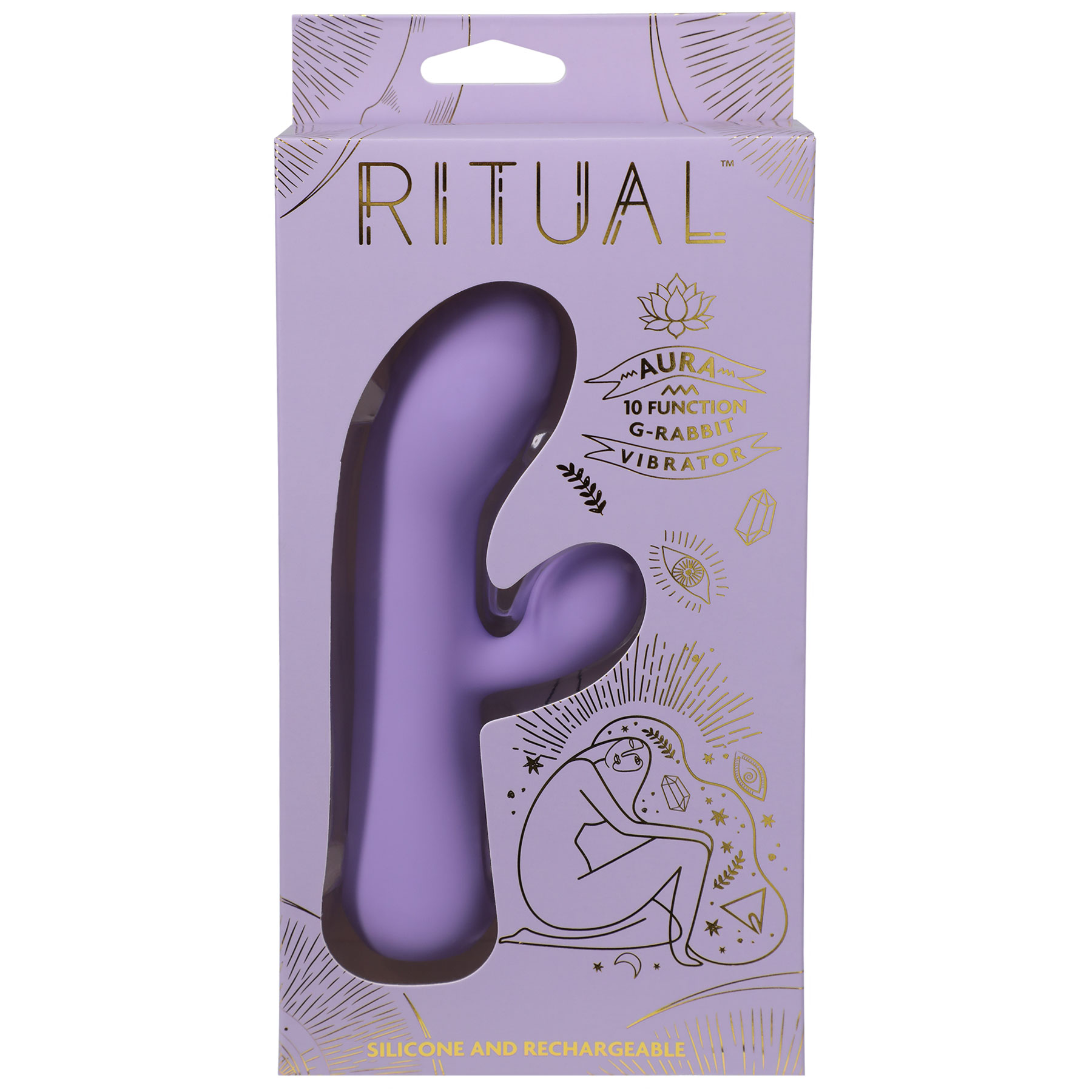 ritual aura rechargeable silicone rabbit vibe  lilac 