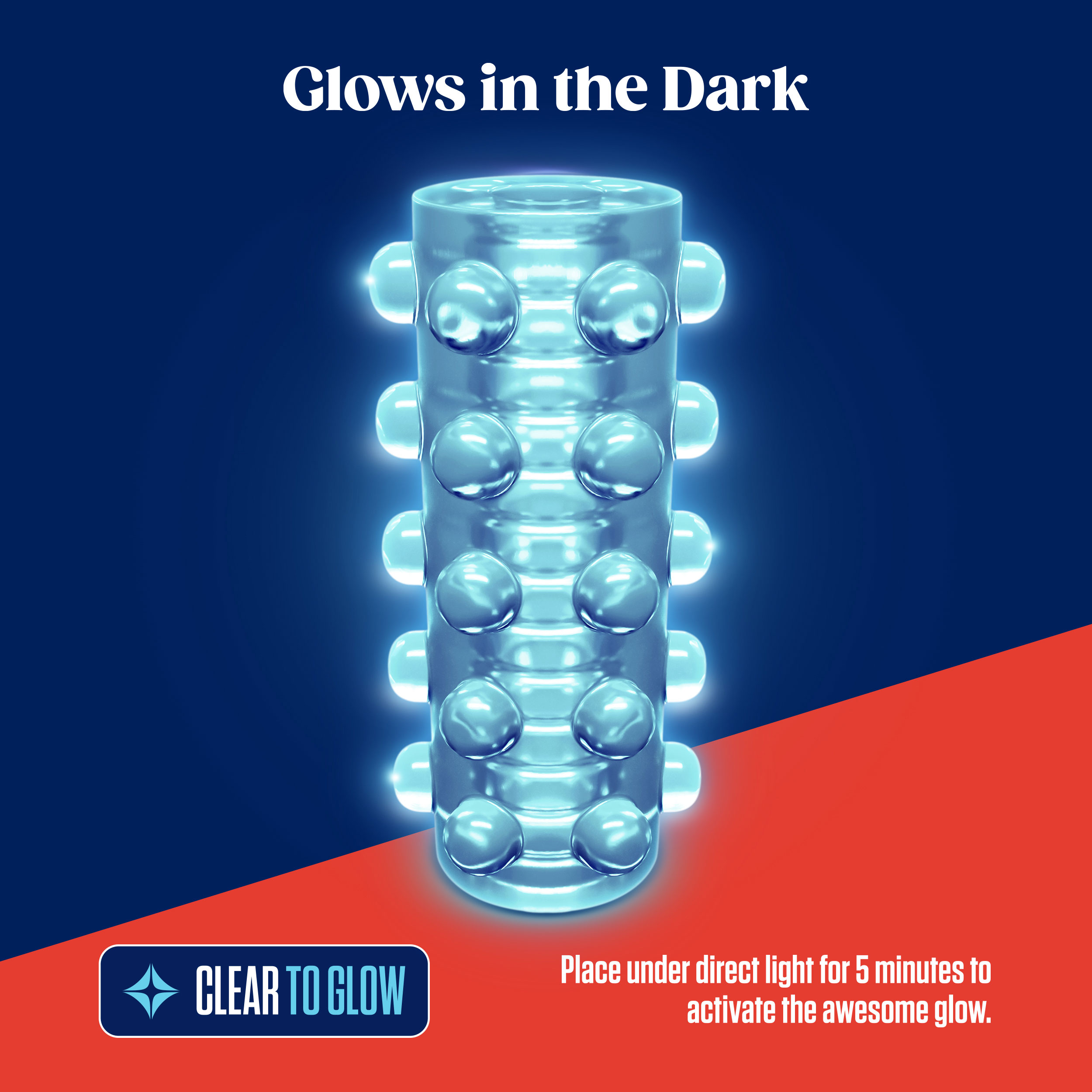 rize swich glow in the dark self  lubricating  stroker  clear 