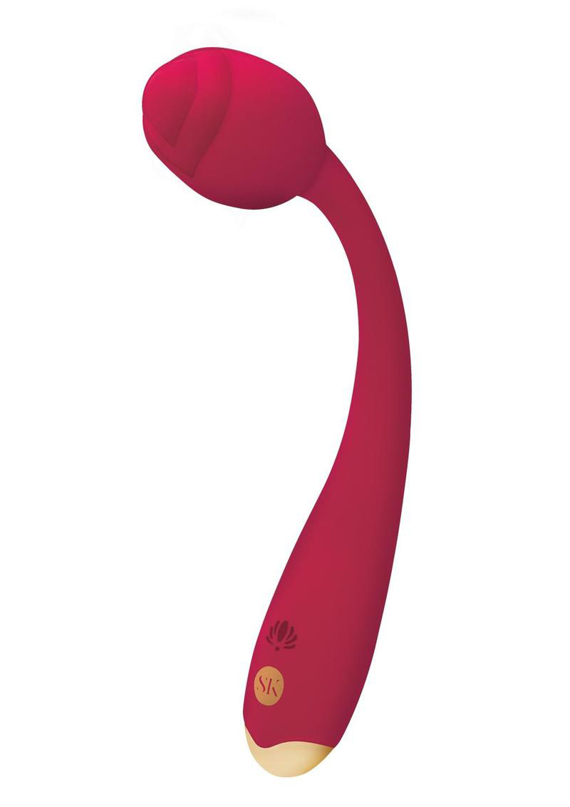 rosegasm long stem flexi g spot vibe rose red 