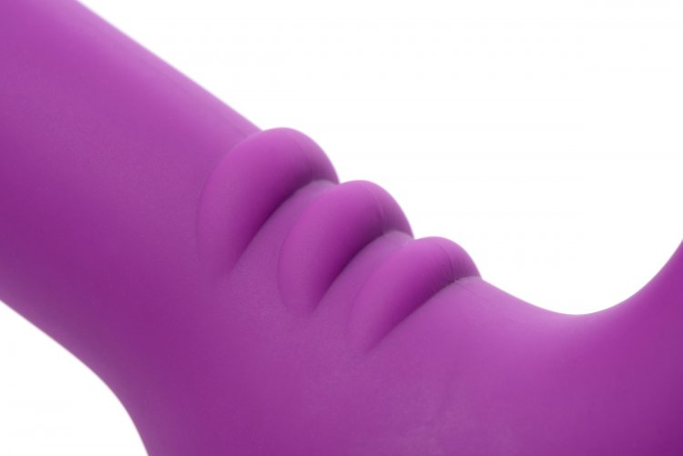 royal revolver vibrating strapless strap on dildo purple 