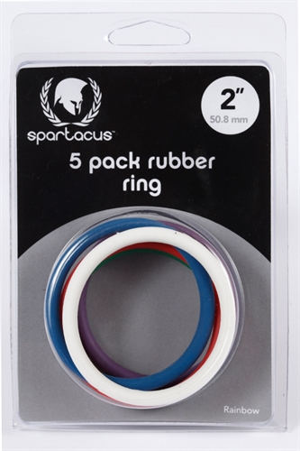 rubber cock ring  pack  inches rainbow 