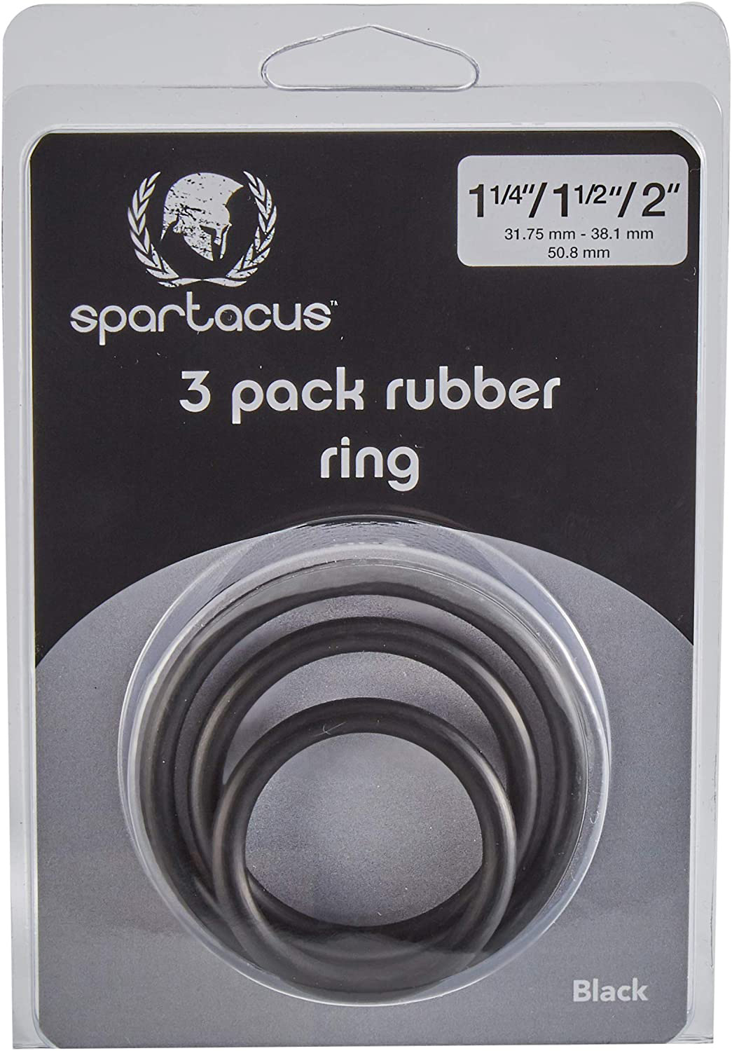 rubber cock ring set black 